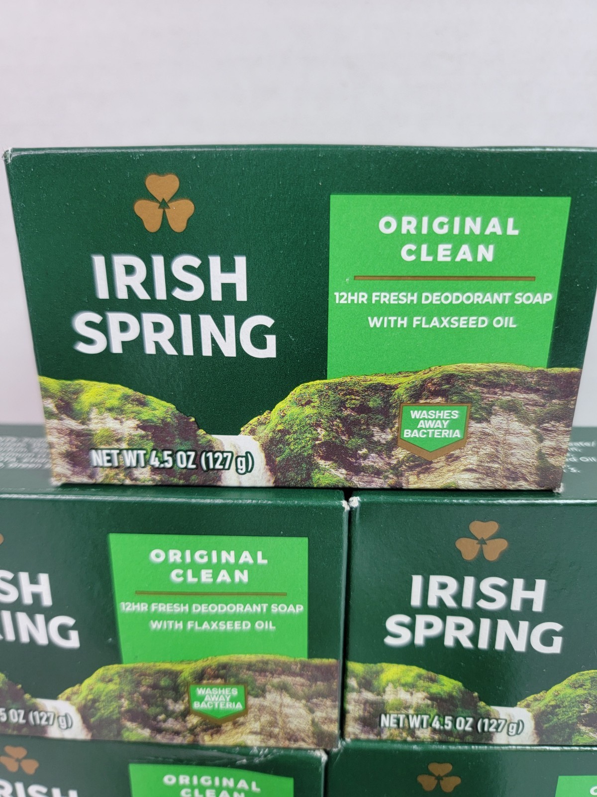 Irish Spring Original Clean Deodorant Soap Lot of 6 Bars 4.5 oz 4 oz New Sealed