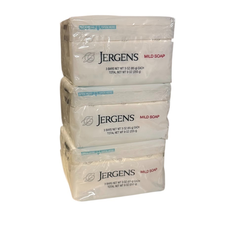 Jergens Mild Bar Soap 3 Bars 3 Oz (9 Bars Total) ORIGINAL Discontinued Formula