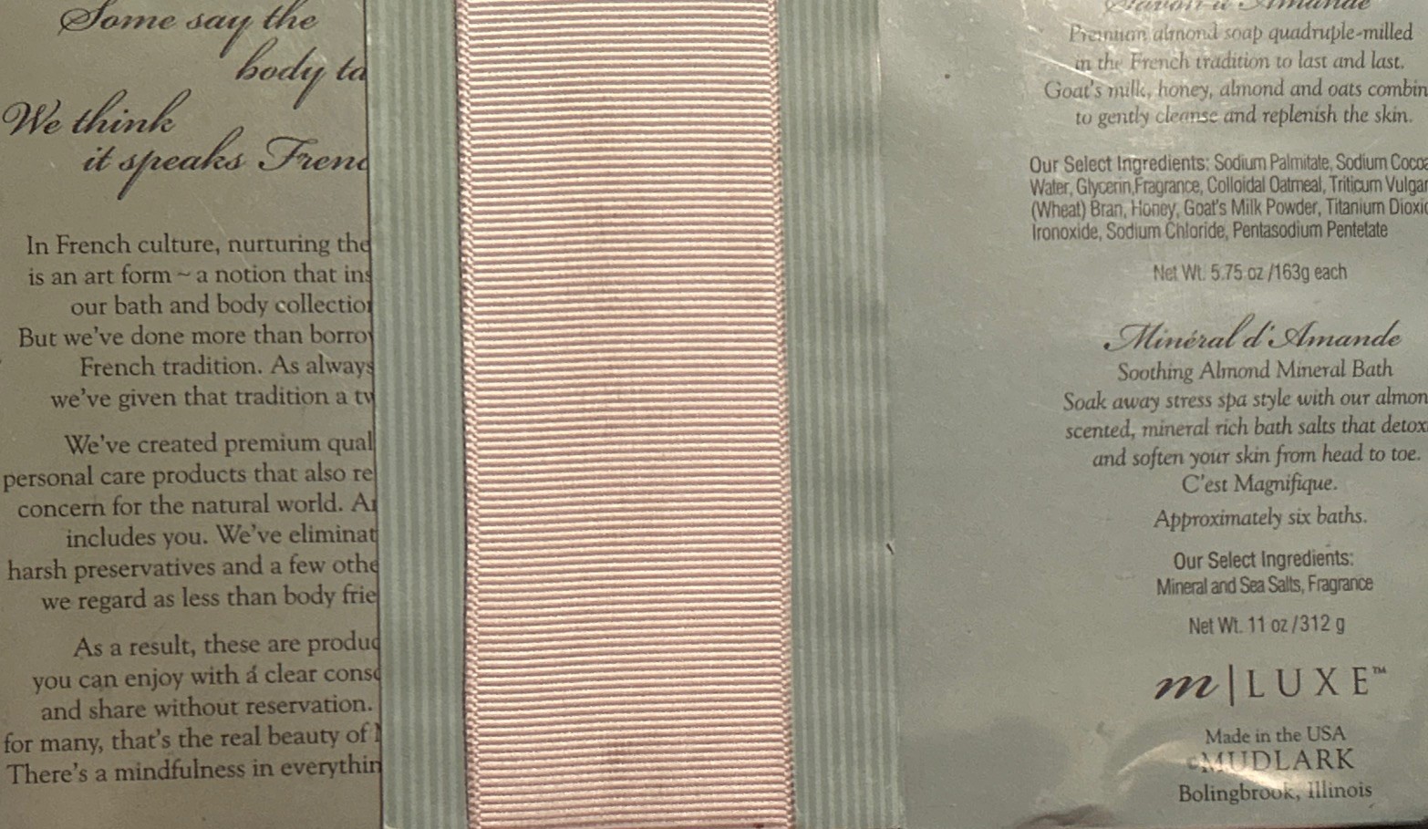 Lot of 1 Mudlark 5.75 oz Soap Bar Almond MINERAL BATH SOAK