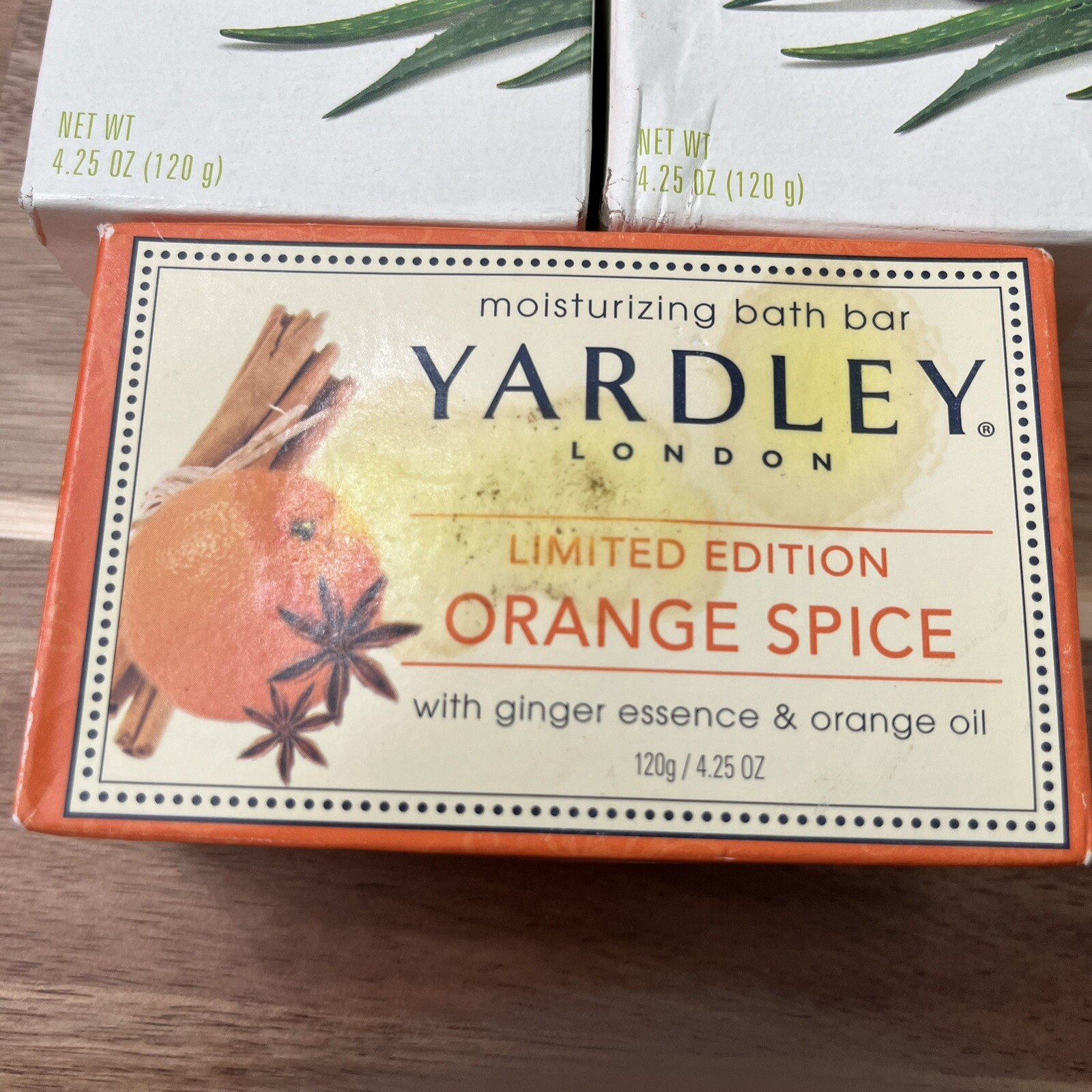 3 Bars Yardley Bar Soap 1 Orange Spice 2 Aloe & Avocado 4.25 Oz Each