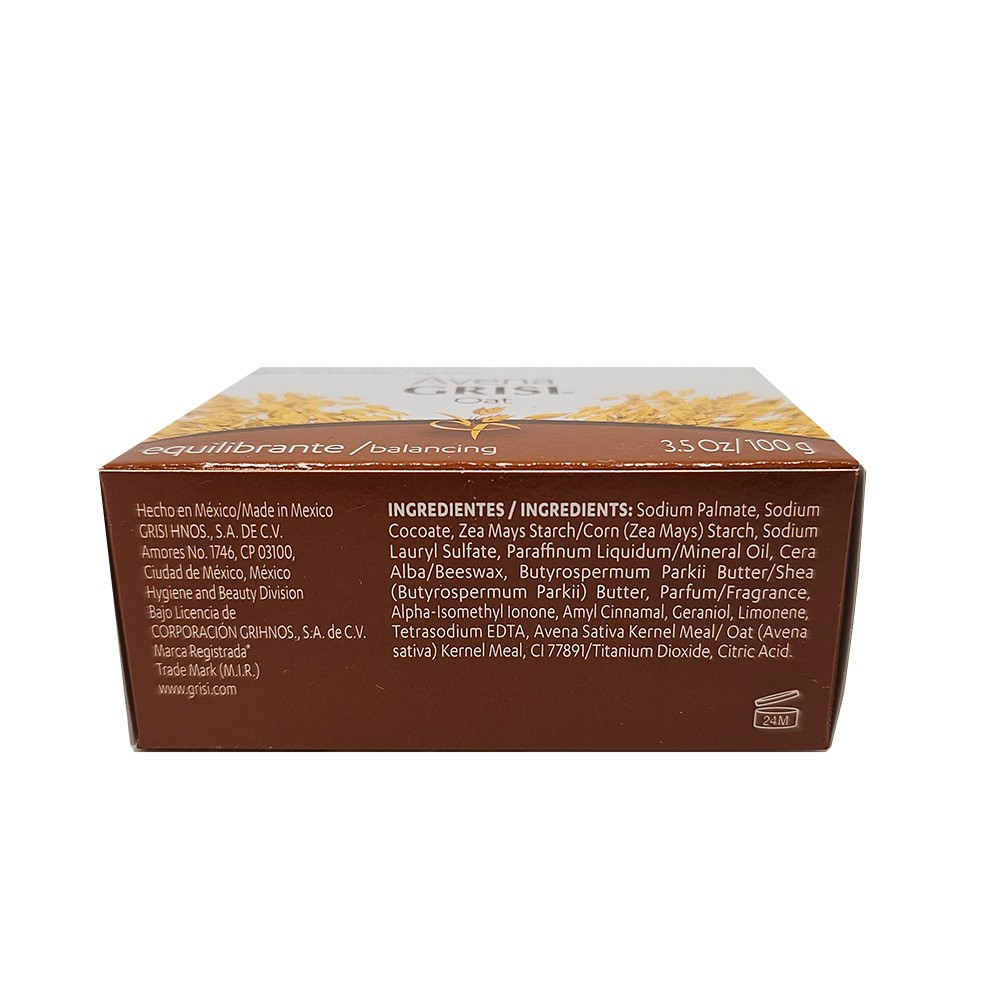Grisi Oat Balancing Bar Soap. Cleanse & Moisturize. Anti Acne. 3.5oz. Pack of 12