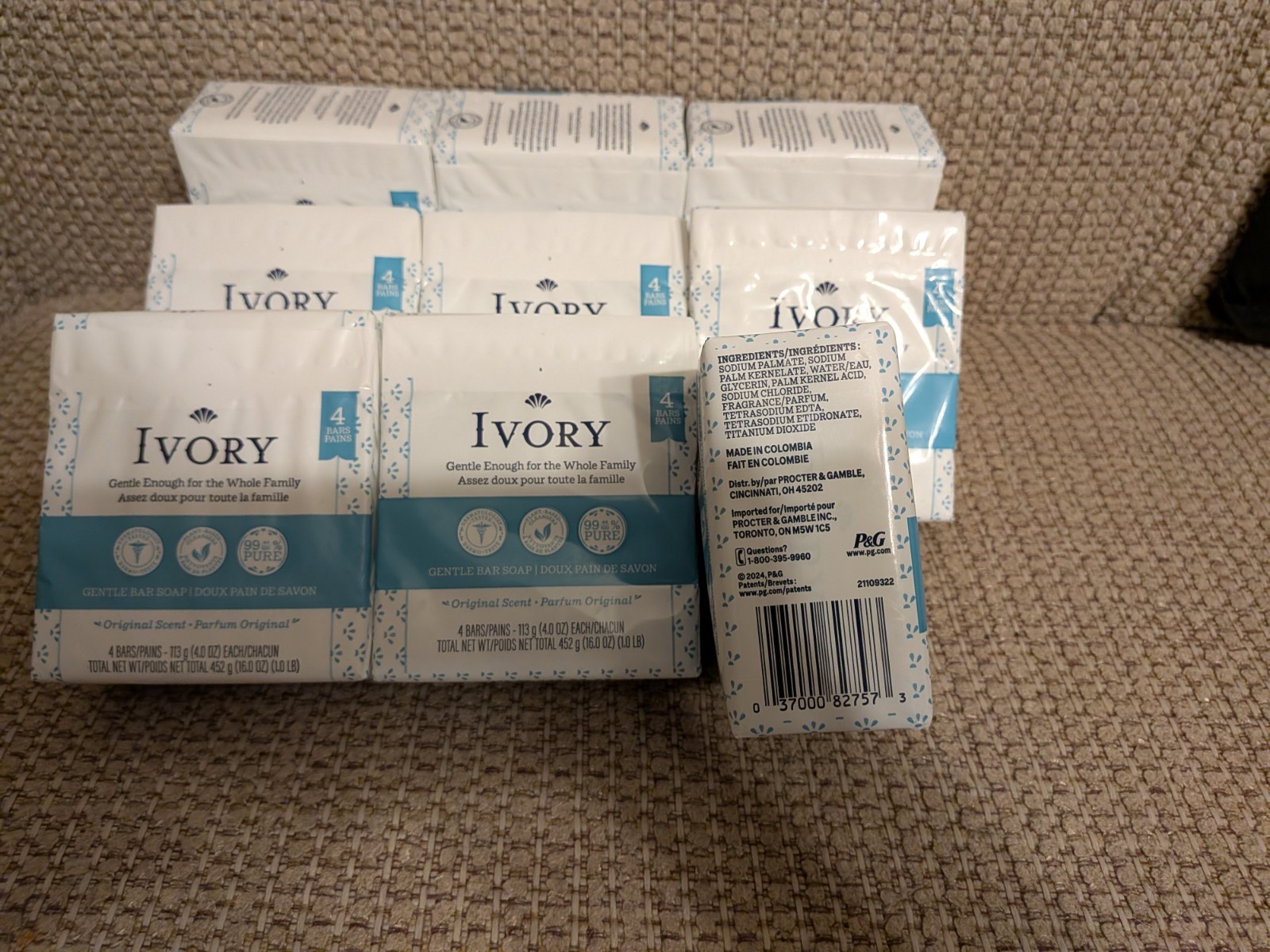 IvoryClean Original Bar Soap, 4 Ounce, 4 Count (Pack of 4) 9 Packs Total 36 Bars