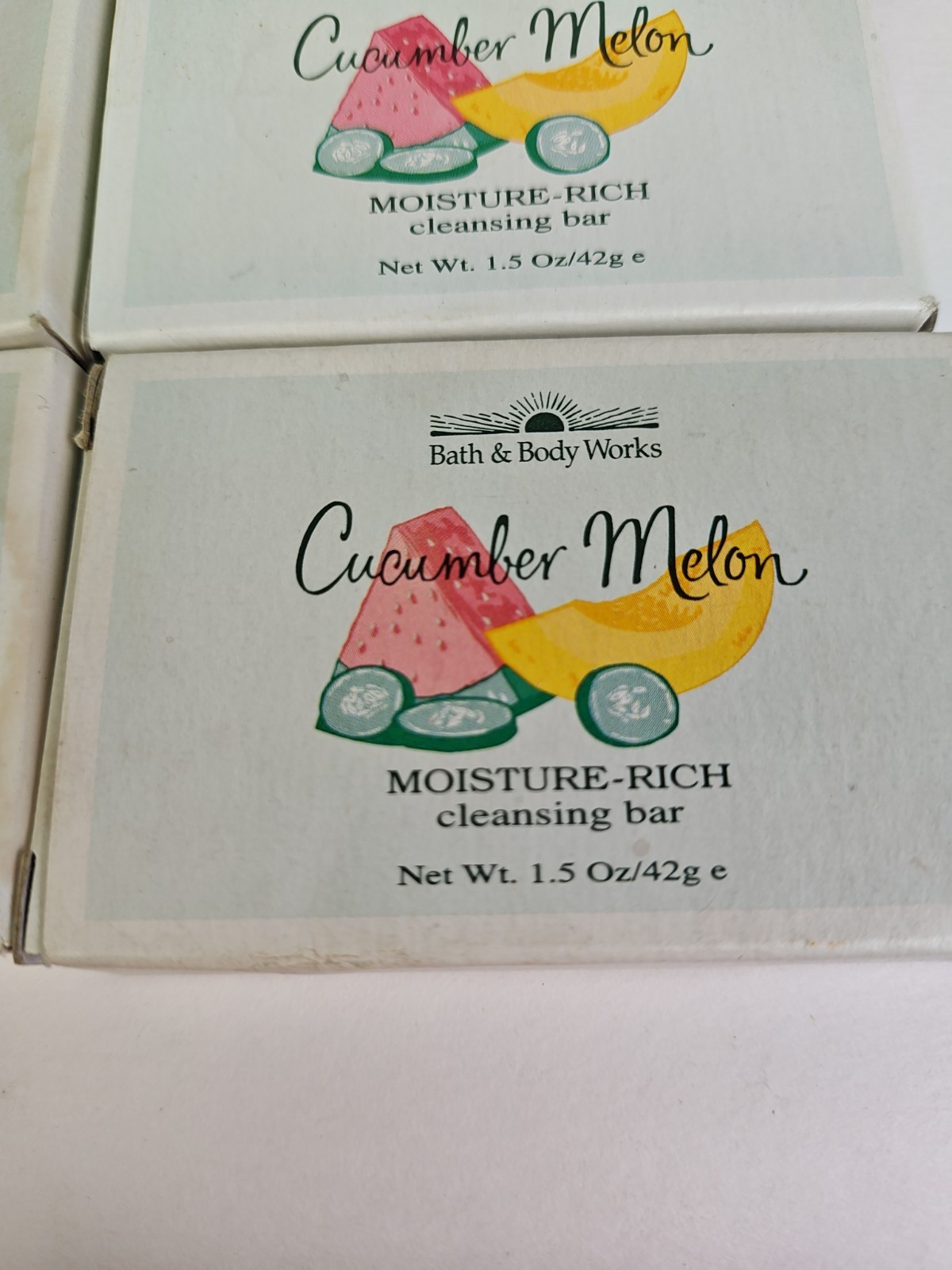 6 x Bath & Body Works Cucumber Melon Moisture Rich Cleansing Bars 1.5oz Nos Os