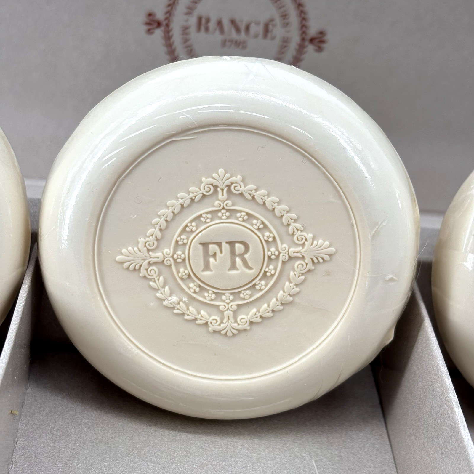 3 Boxed 1795 Rance 3.5 oz Soap Rounds EAU FRAICHE Vintage Factory Sealed NIB