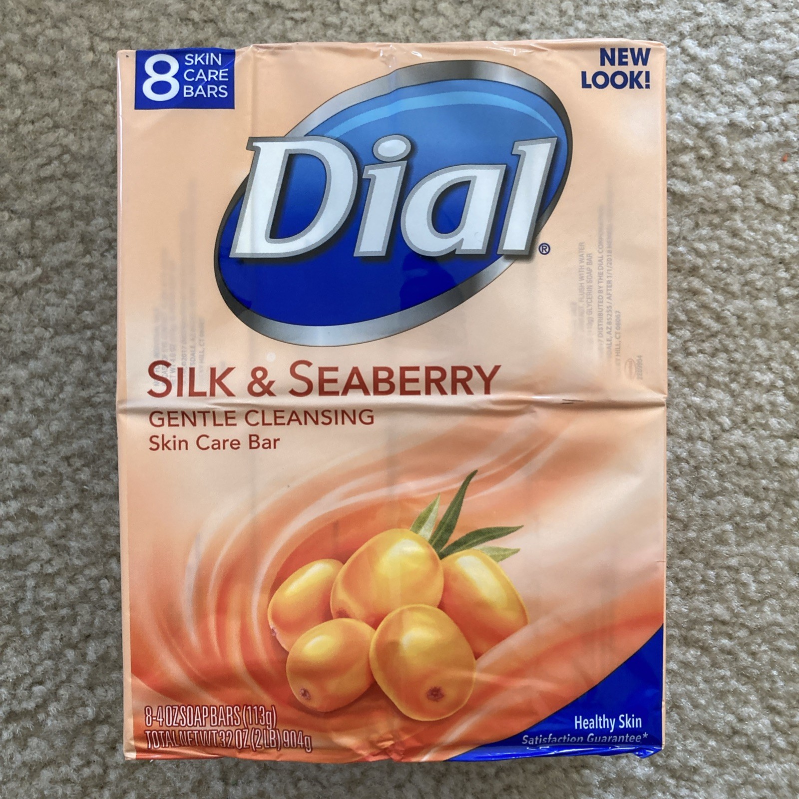 Dial Silk & Seaberry Gentle Cleansing Skin Care Bar Soap 8 Bars – 4oz Each