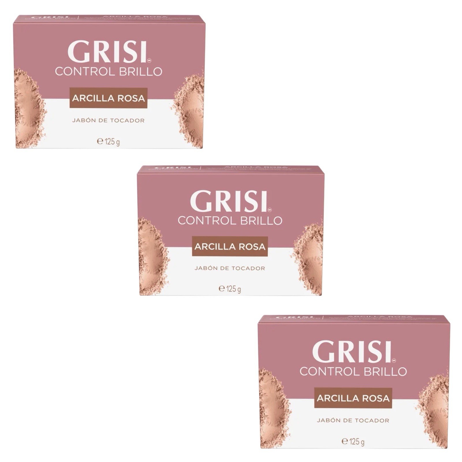 3 JABONES GRISI 🇲🇽 ARCILLA ROSA (125g c/u) – Pink Clay Cleansing Bar (3 Pack)