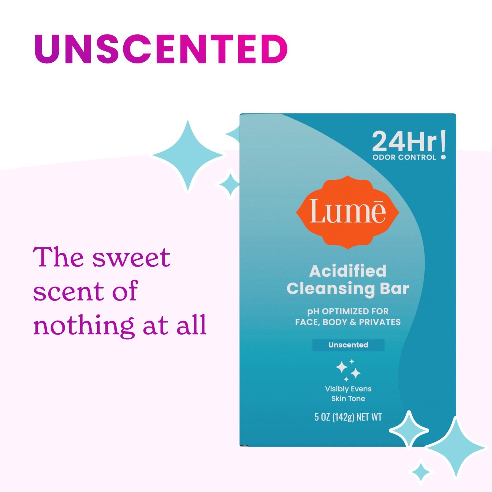 Acidified Body Cleansing Bar – 24 Hour Odor Control, Moisturizing, 3 Pack – SLS