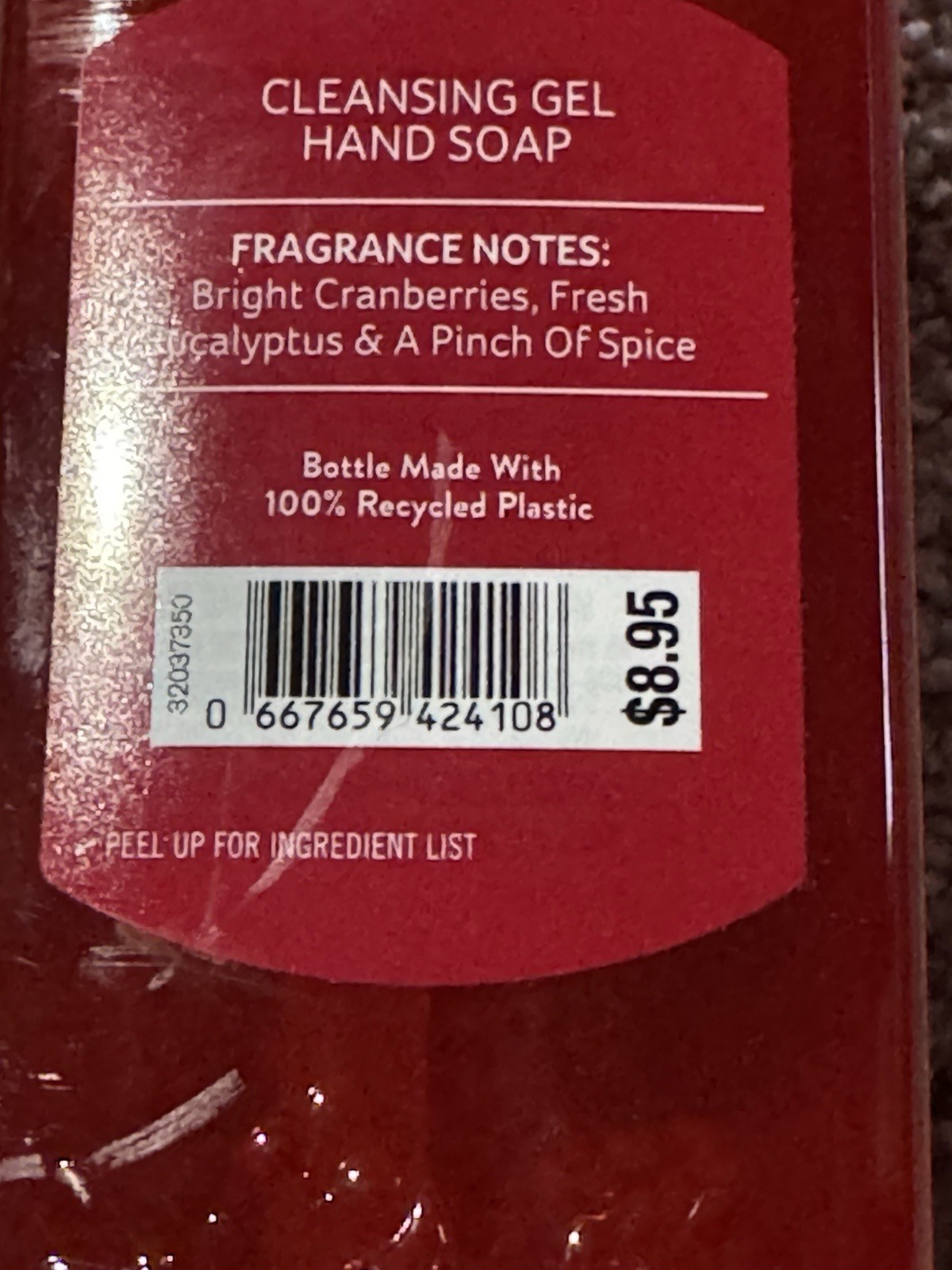 Bath & Body Works Cleansing Gel Hand Soap CRANBERRY & EUCALYPTUS