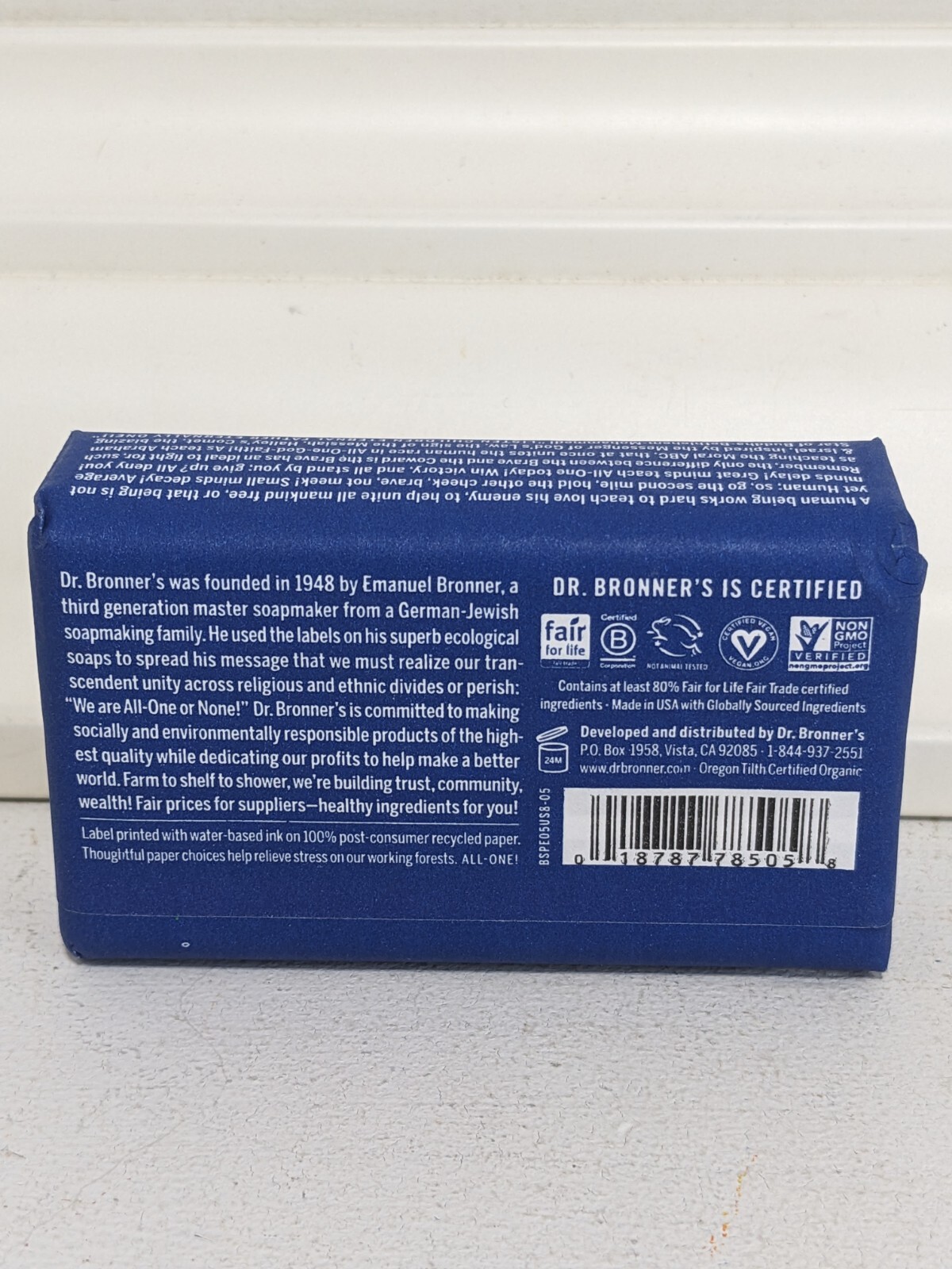 Dr. Bronner’s Organic All-One Pure-Castile Bar Soap, Peppermint – 5oz