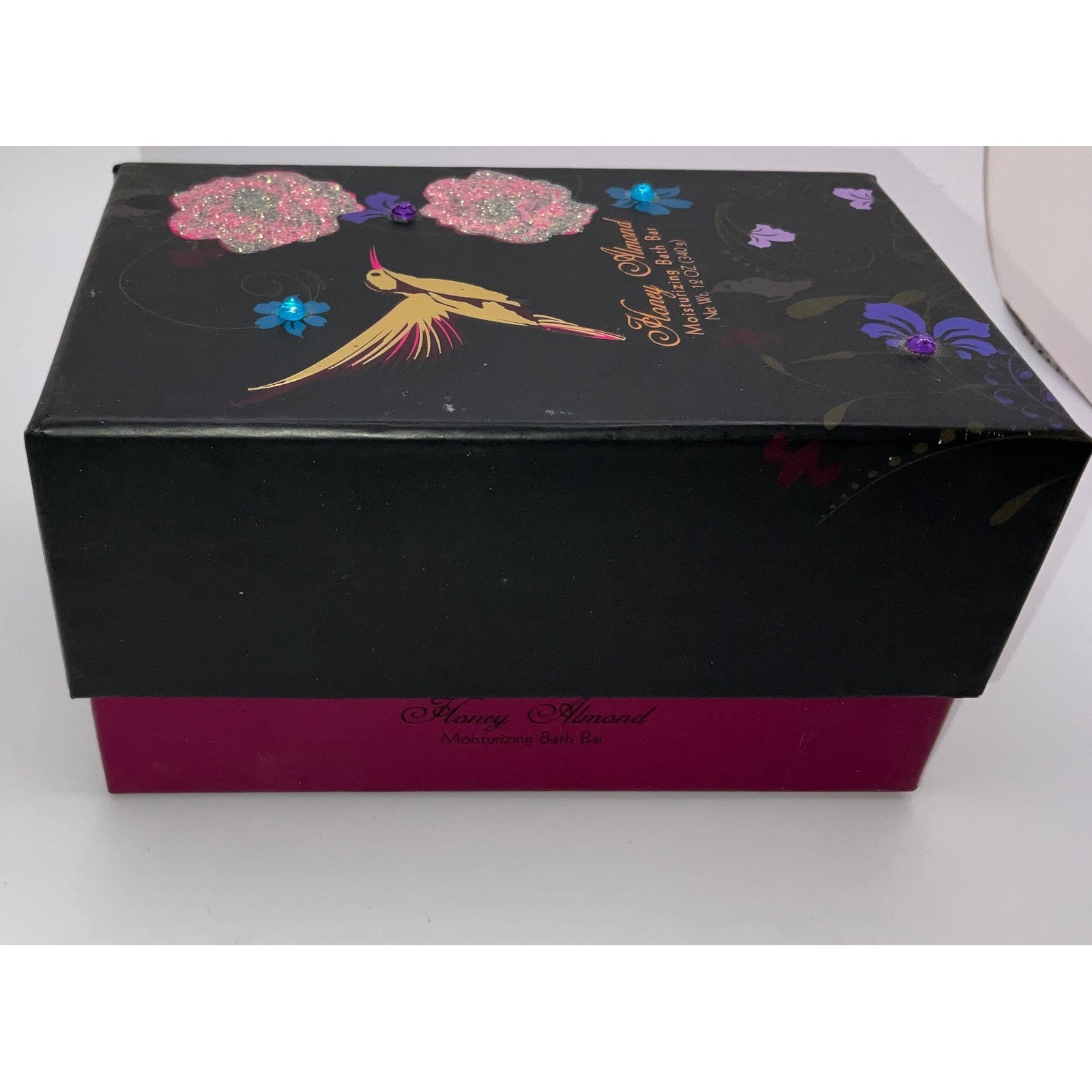 Honey Almond Moisturizing Bath Bar 12 oz Large Body Soap in Hummingbird Gift Box