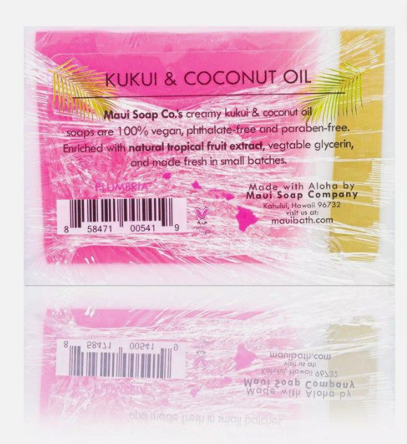 Two bar – Maui Soap Co Plumeria Bar Soap with Kukui & Coconut Oil 6oz