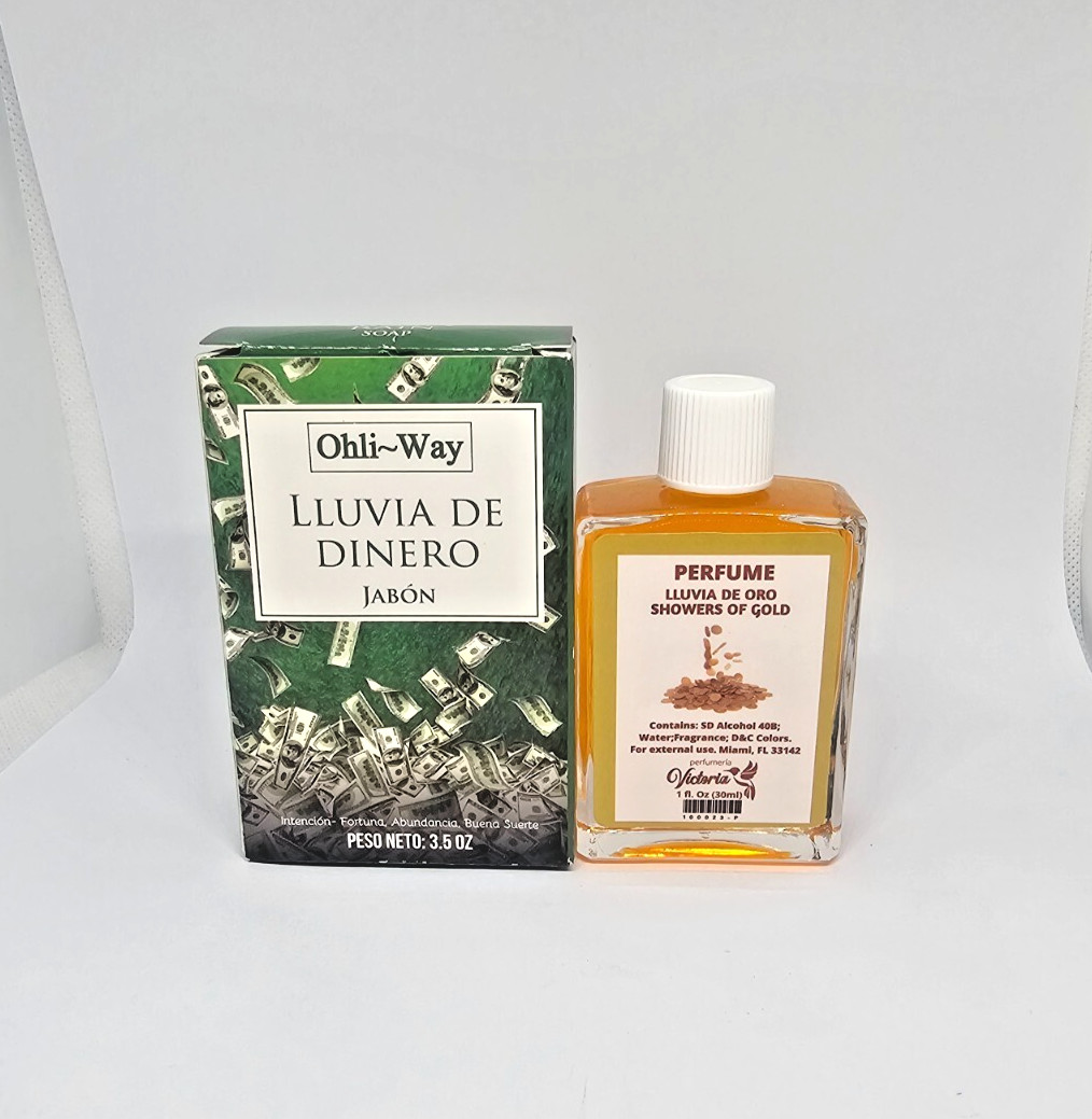 LLUVIA DE DINERO JABON Y PERFUME / RAIN OF MONEY ATRAE FORTUNA DINERO SUERTE