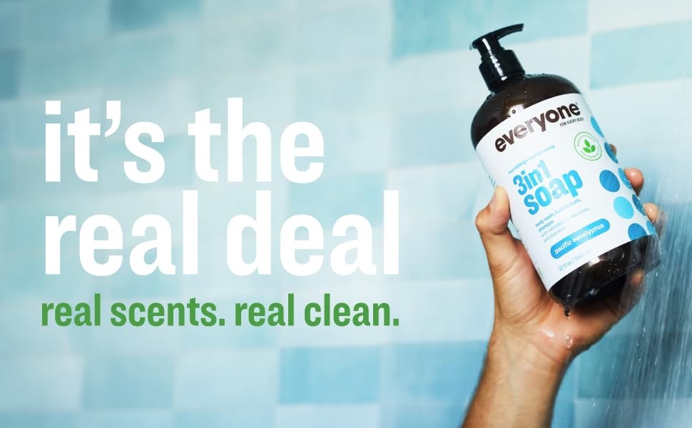 Everyone 3-in-1 Soap Body Wash, Bubble Bath, Shampoo, Travel Size, 2 Ounce (Pack