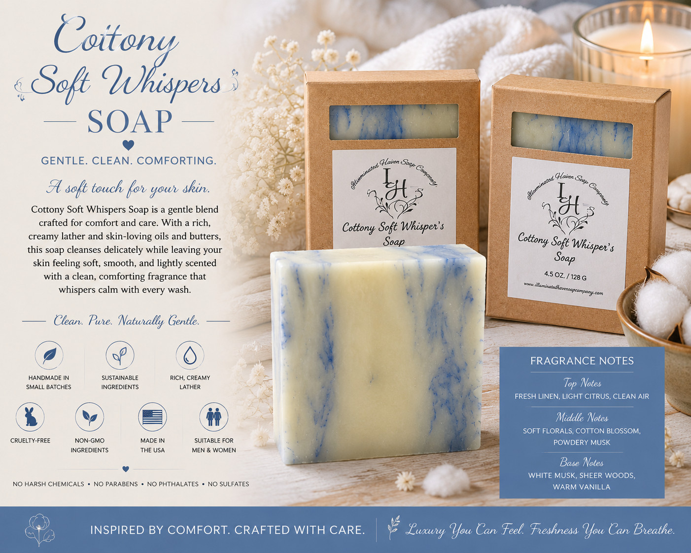 Handmade Artisan Soap Bar Natural Bath Soap Shea Butter USA Made Moisturizing