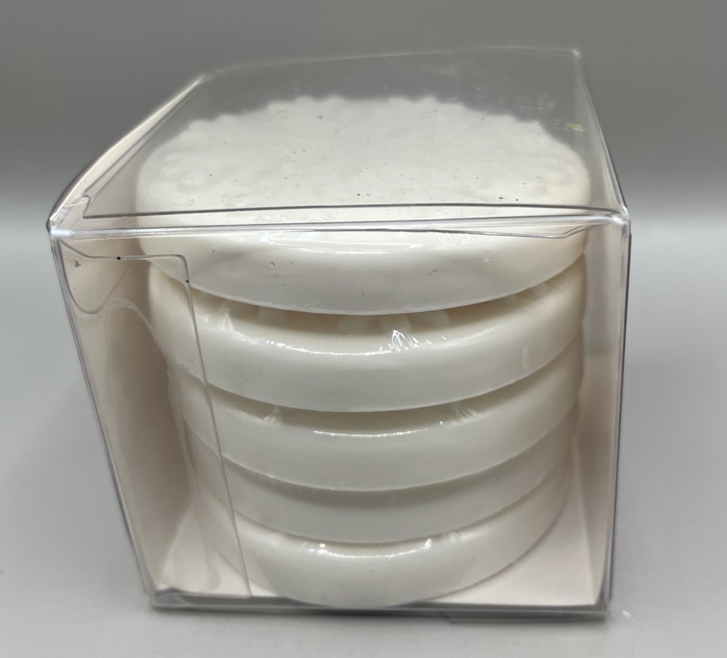 NEW Crate&Barrel (5) Round Snowflake Soaps Made In The USA