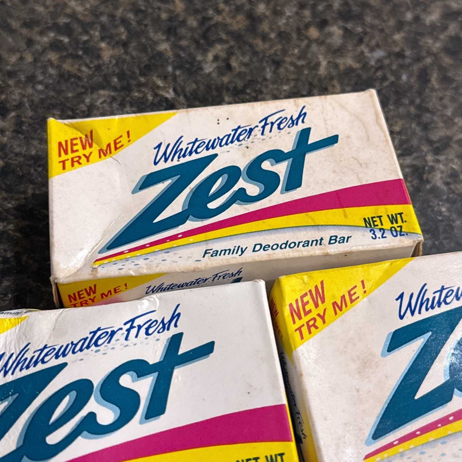 1992 ZEST Whitewater Fresh Deodorant Soap 5 x Bath 3.2oz Bars SEALED