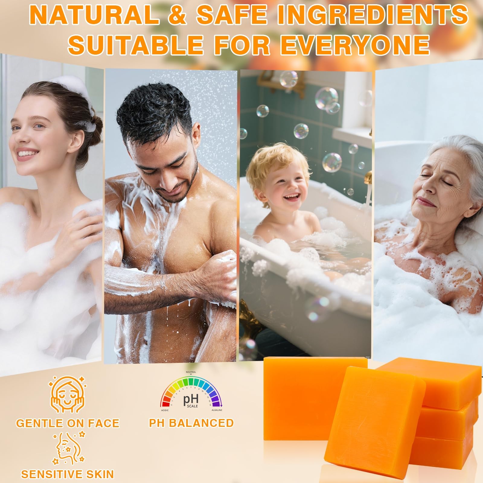 URZTUL 5pc Persimmon Soap Bar Old People Smell
