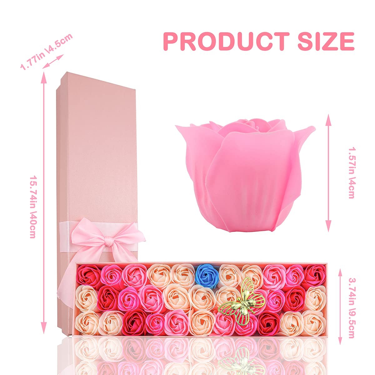33 PCS Floral Scented Bath Soap Rose Flower Petals, Plant Essential Oil Rose …