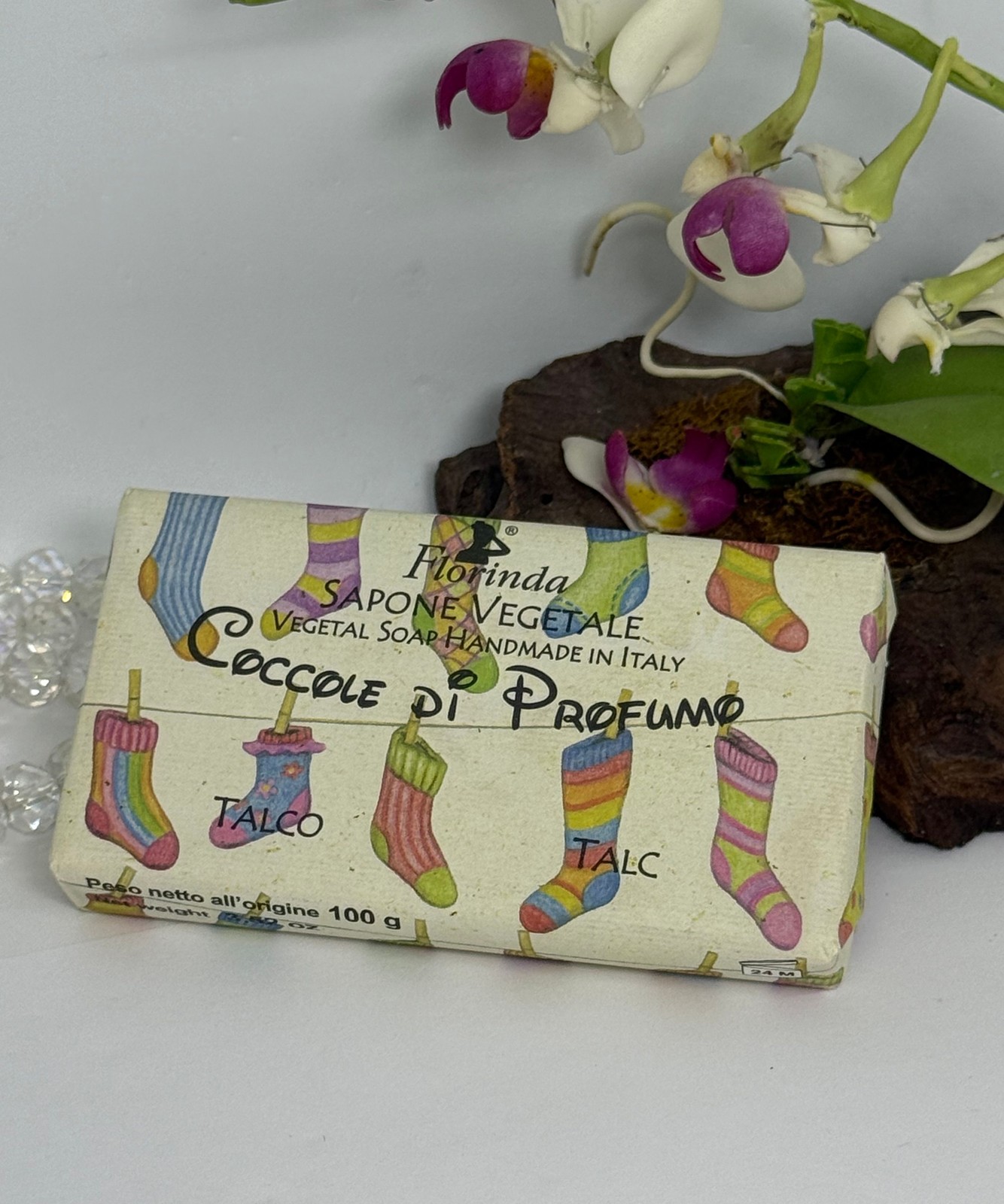 2x Florinda Vegetable Perfumed Bath Soap – Talc & Flower Cotton – 3.52 oz – New