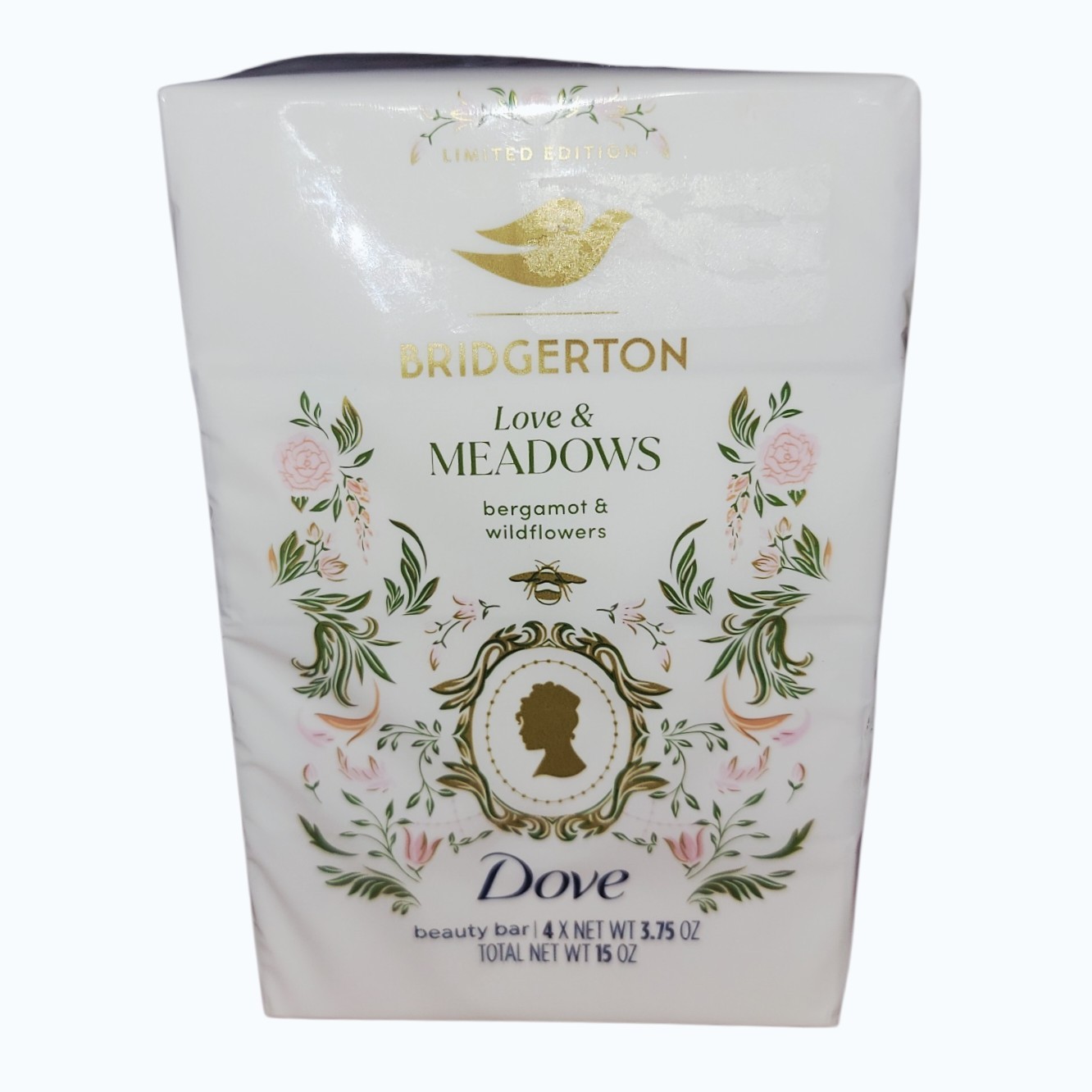 Dove Bridgerton Love & Meadows Beauty Bar 4 Pack Bergamot Wildflowers Limited