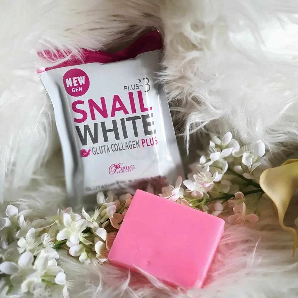 Perfect Skin Lady Snail White Gluta Collagen Plus Body Whitening Bar Soap 80g 6x