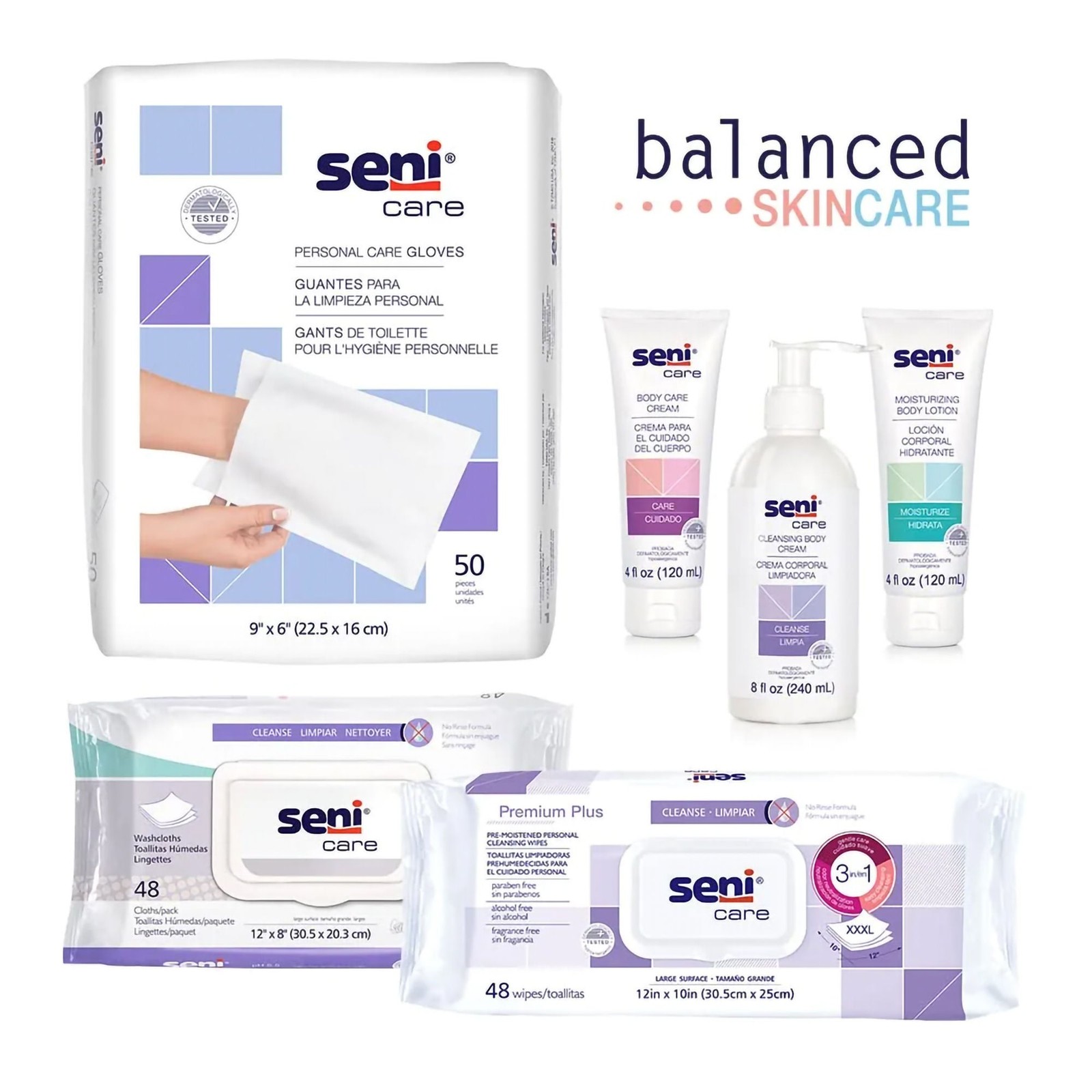 Seni Care Wash Glove or Washcloth 6 x 9″ S-NG50-C41 1 Pack 50 Wipes