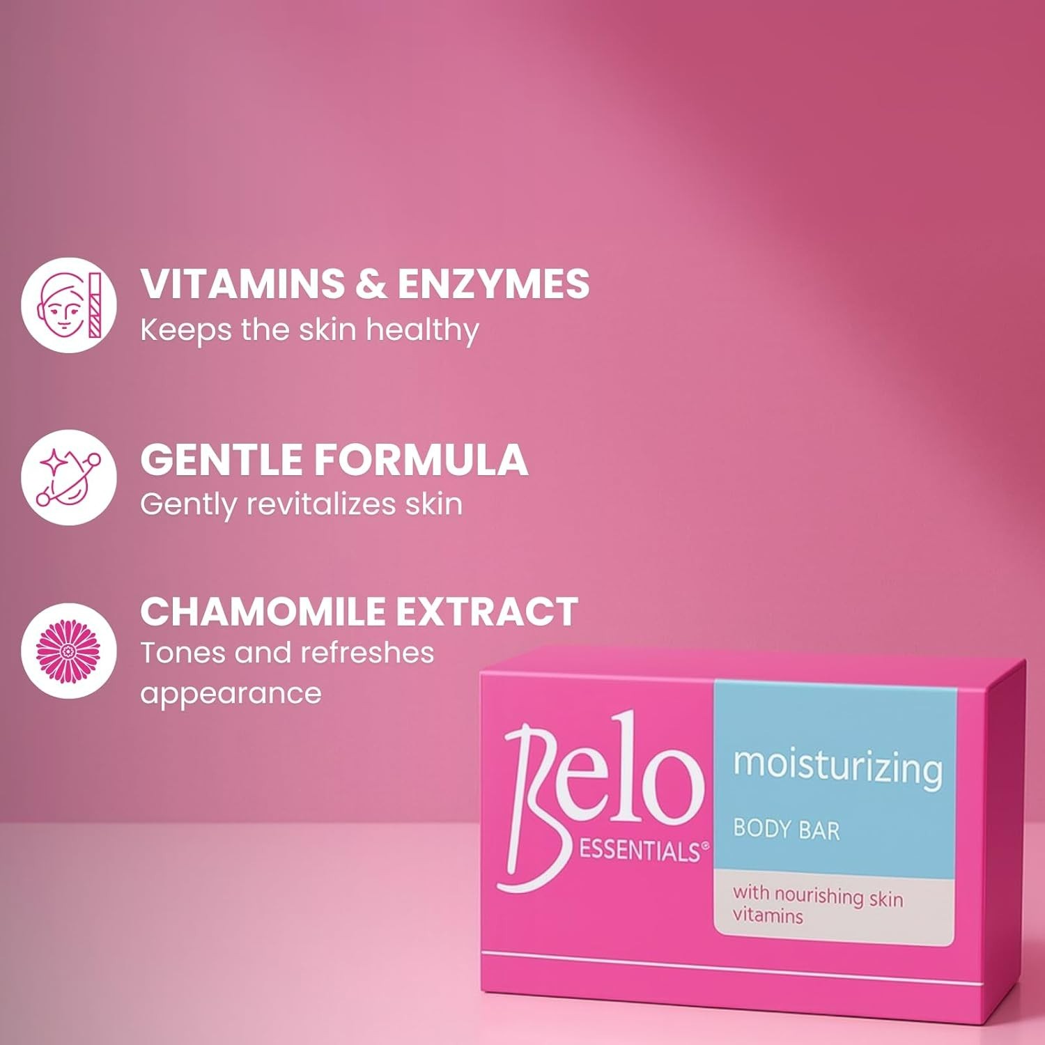 Belo Essentials Moisturizing Whitening Body Bar w/ Nourishing Vitamins Skin 135g
