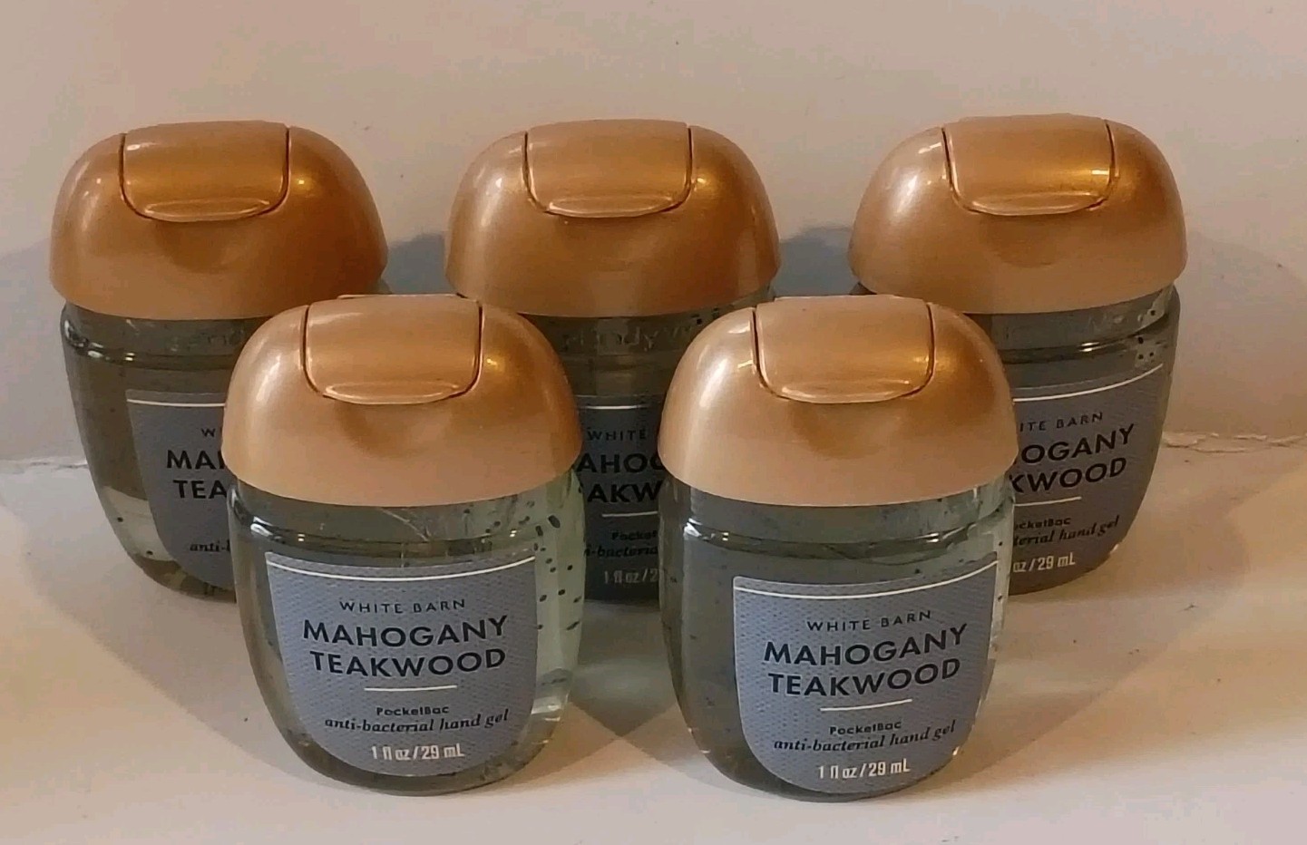 5x Bath & Body Works MAHOGANY TEAKWOOD Pocketbac Antibacterial Hand Gel New