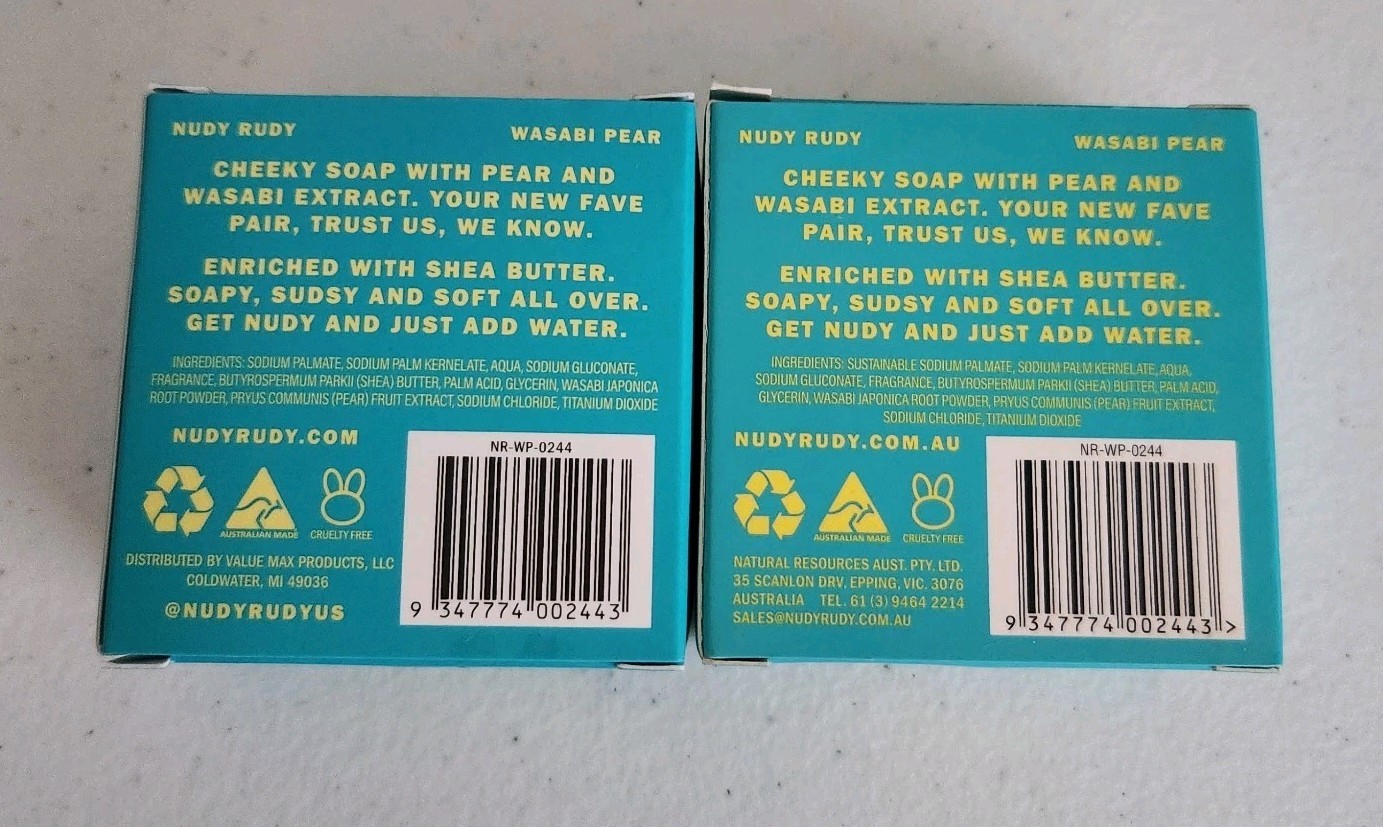 2x NUDY RUDY WASABI PEAR BODY BAR SOAP 4.2 OZ