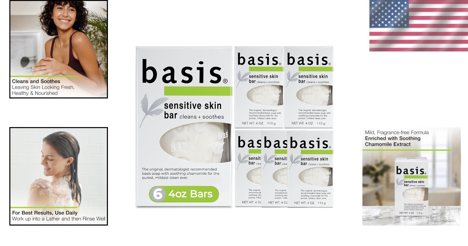 Bulk Pack Sensitive Skin Soap Bars – Unscented with Chamomile & Aloe Vera, 4 Oz