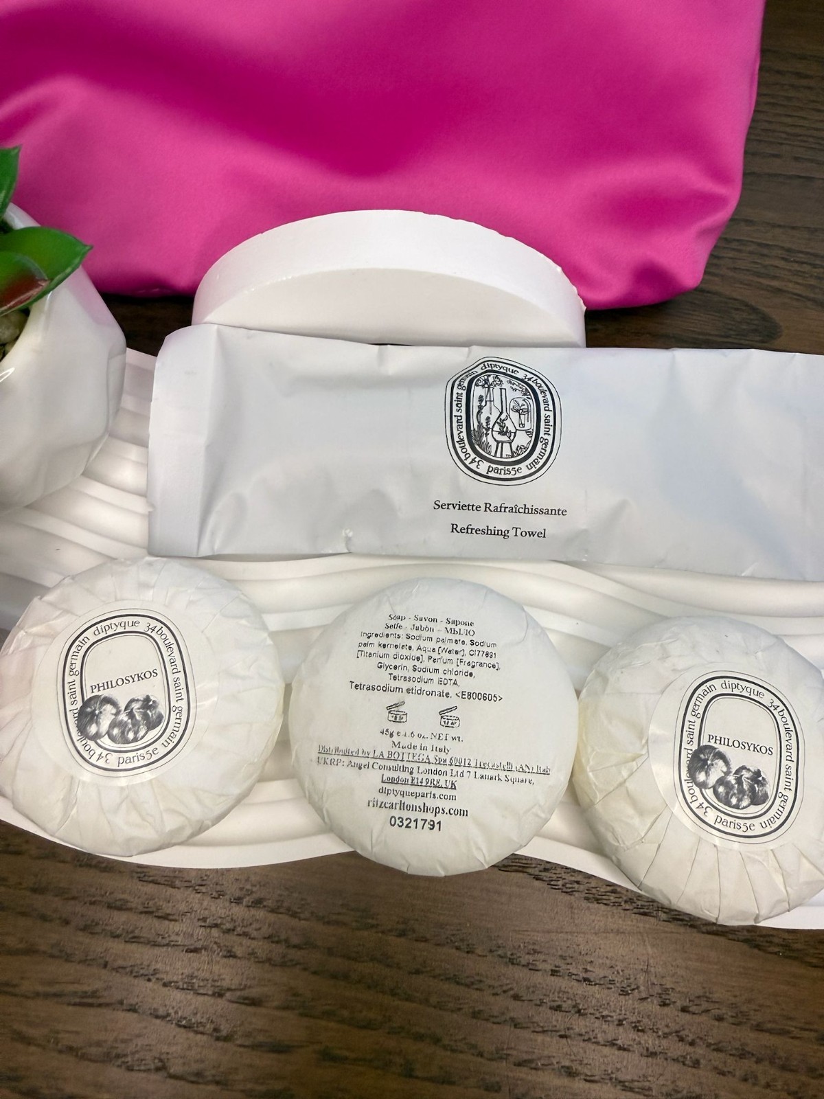NEW Set of3 Diptyque Philosykos Round Soap Bar 45g/1.6oz each free Cartier gift