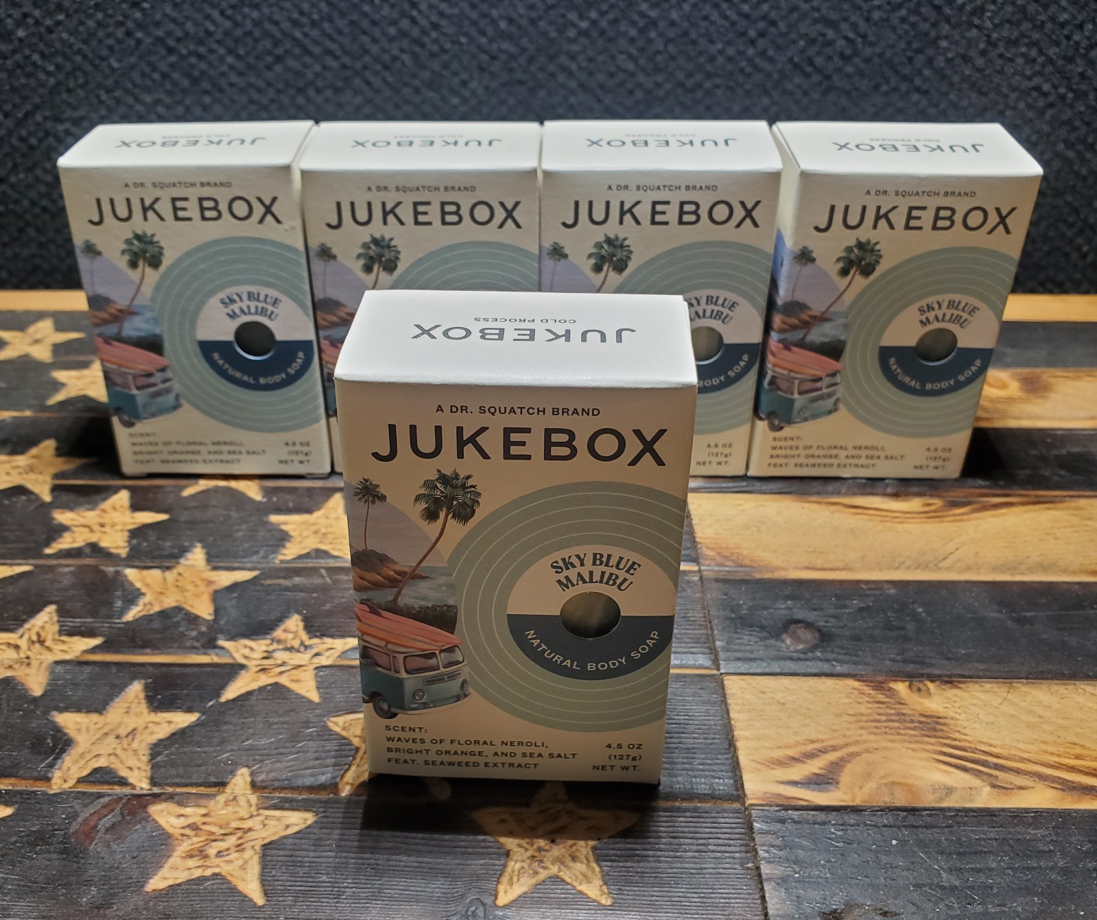 (LOT OF 5) Jukebox SKY BLUE MALIBU Natural Body Bar Soap | a DR SQUATCH Brand