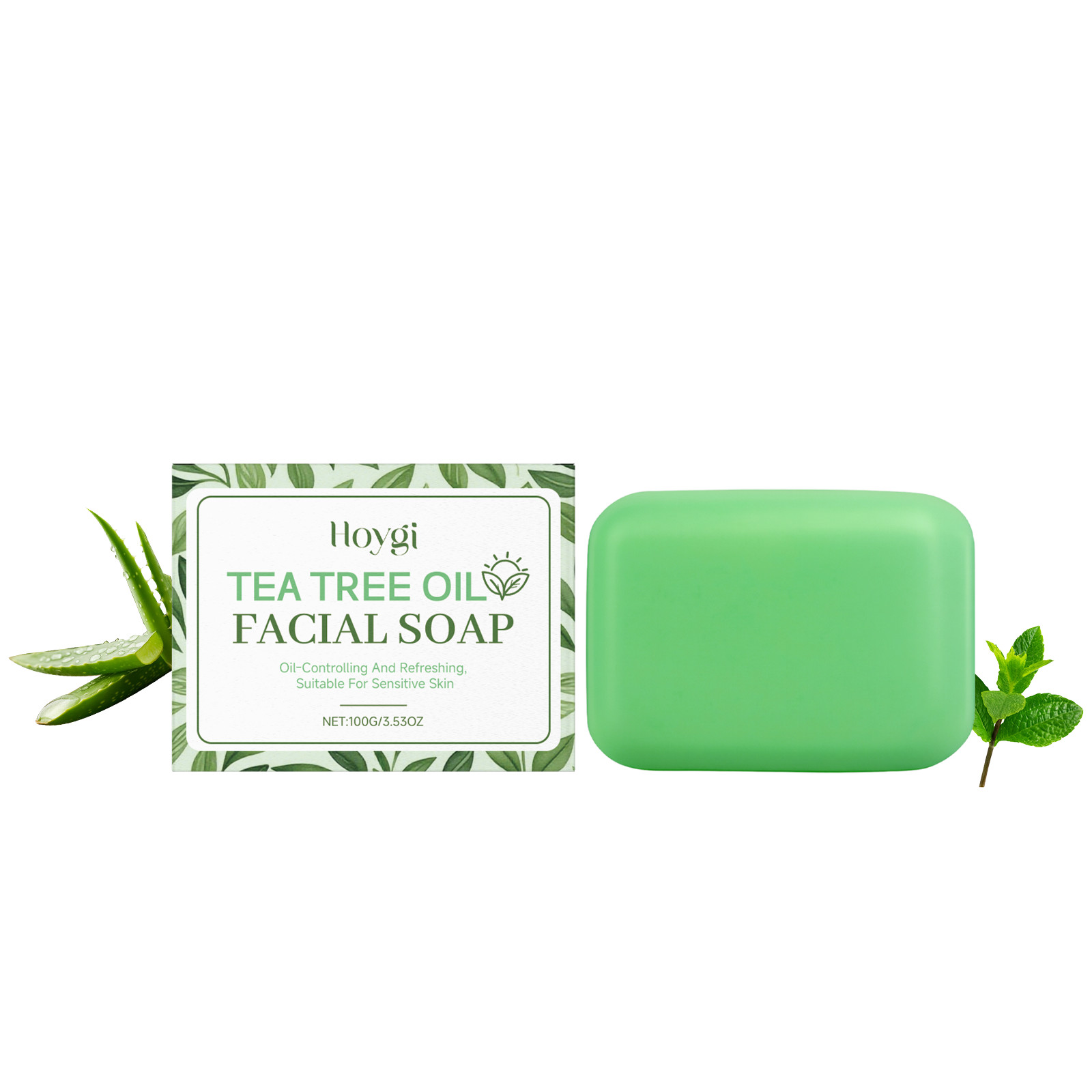 Tea Tree Oil Face Soap, Oil Control & Refreshing Cleansing Bar for Oily Skin