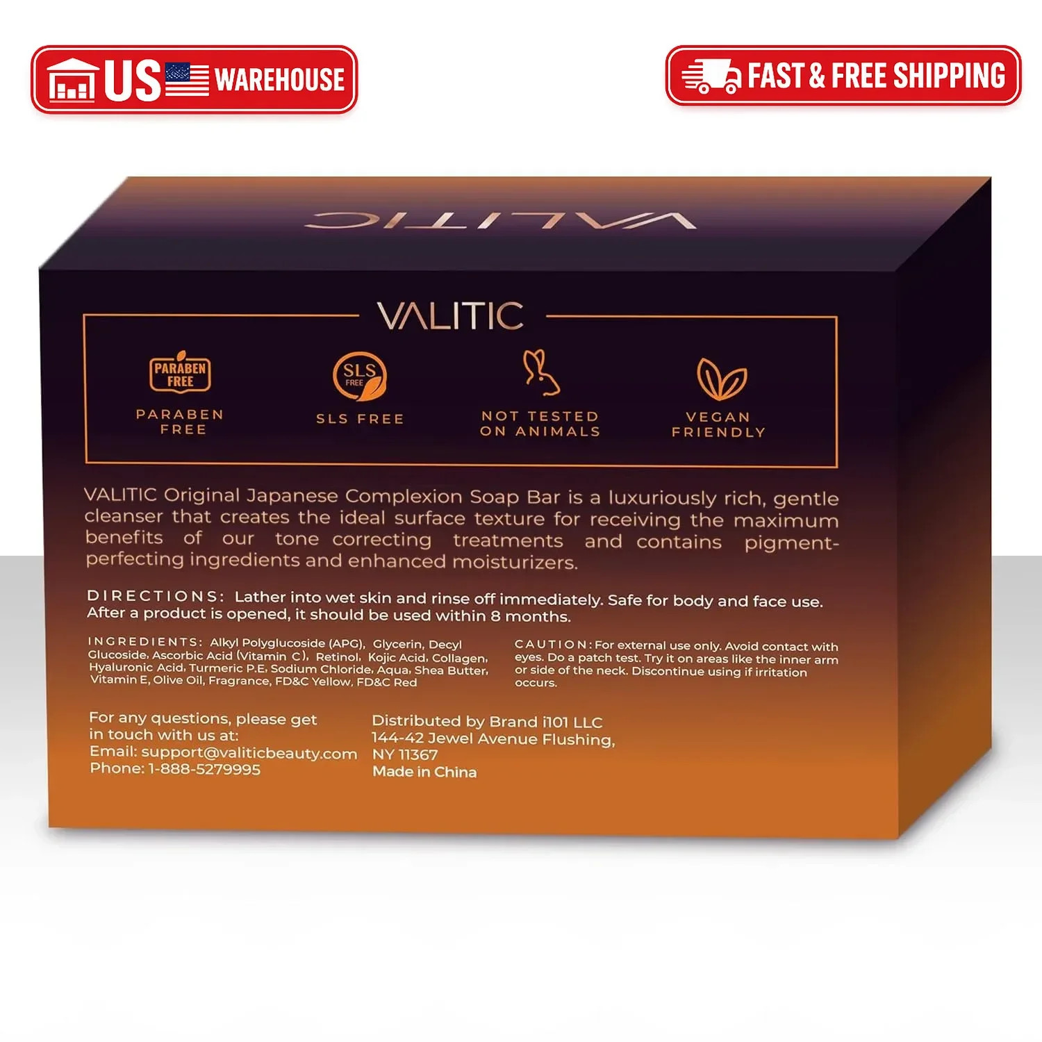VALITIC Kojic Acid Dark Spot Remover Soap Bars with Vitamin C, Retinol, Collagen