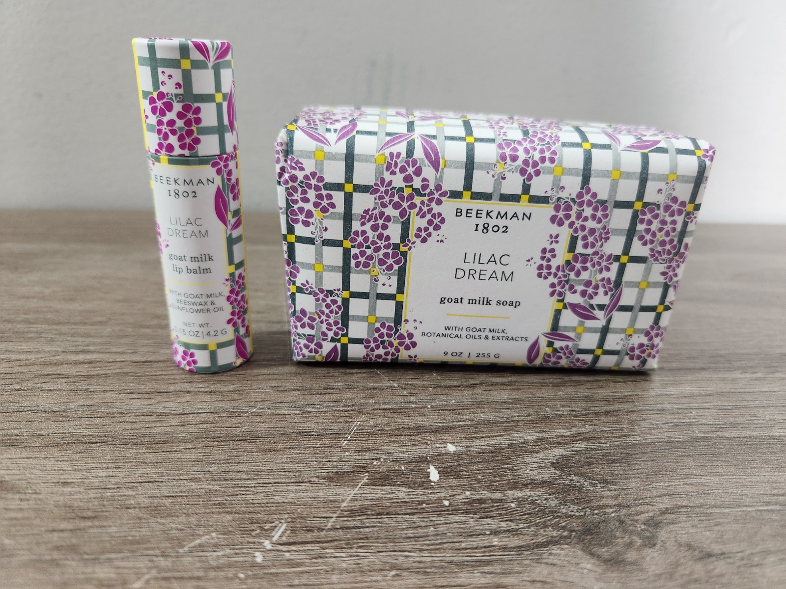 Beekman 1802 Lilac Dream Goat Milk Bar Soap 9 oz & Lip Balm