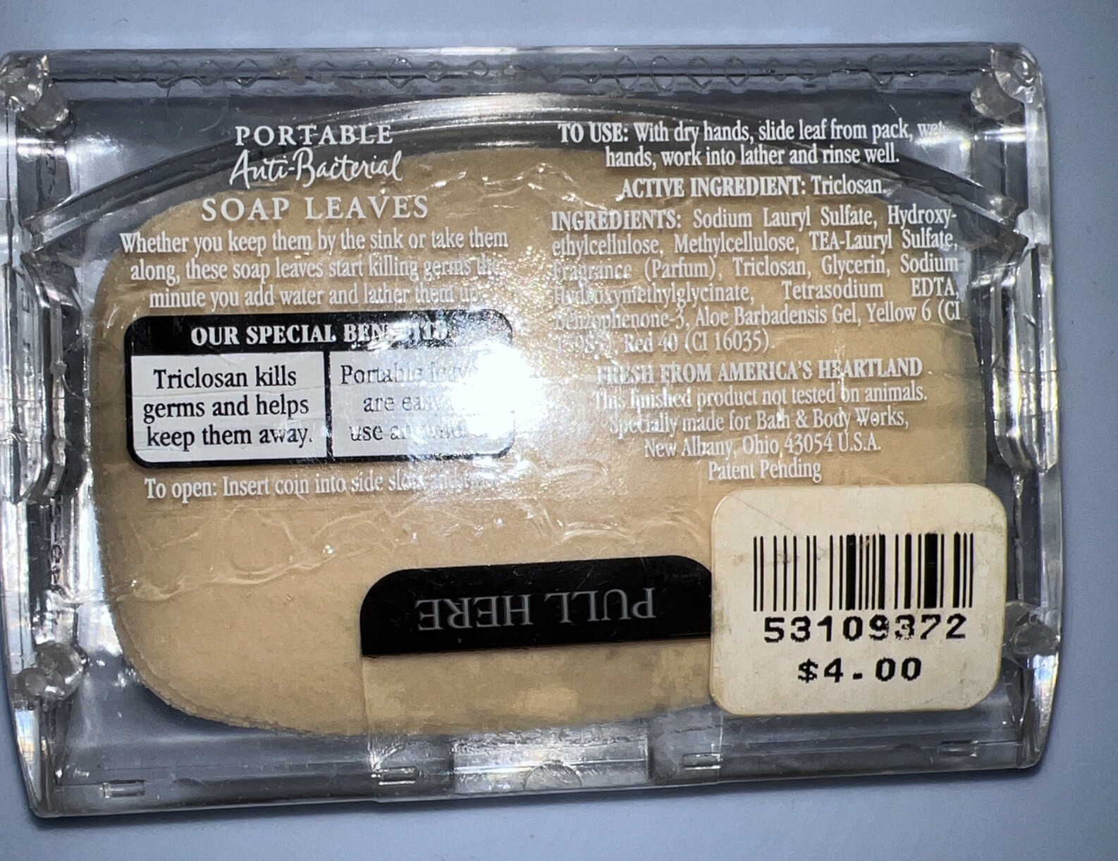 NEW Vtg Bath And Body Works Portable Anti Bac Soap Leaves Pearberry Sealed