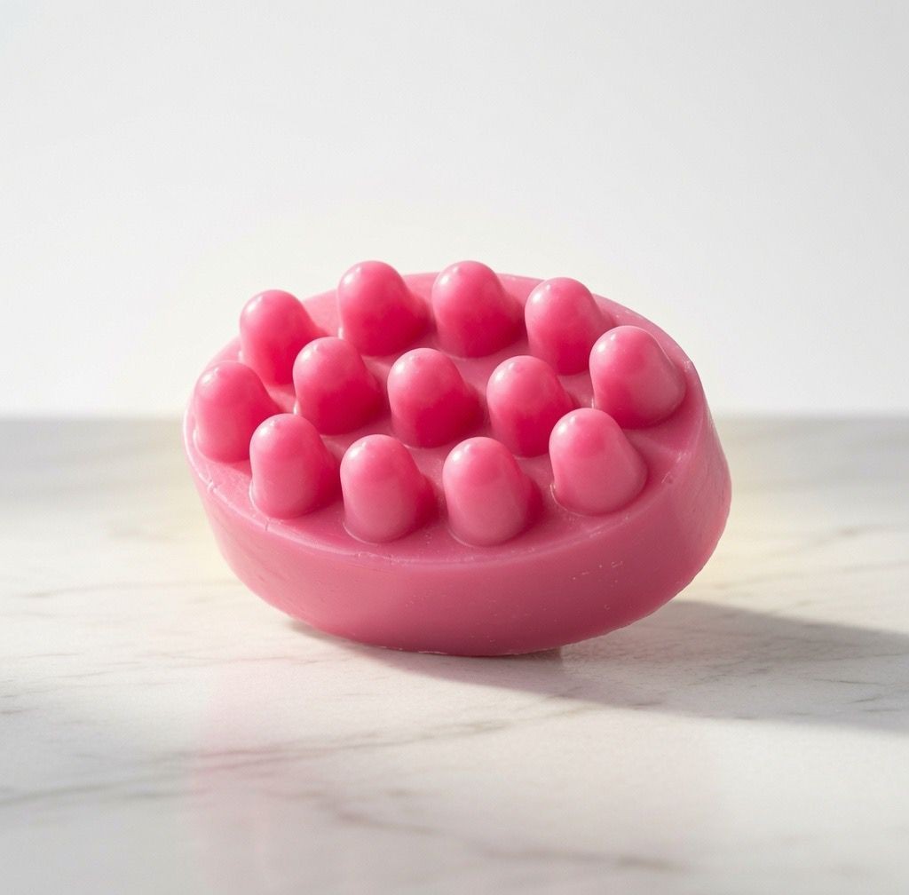 Oval Bubble Massage Body Bar Soap, Blue & Pink therapeutic,moisturizing