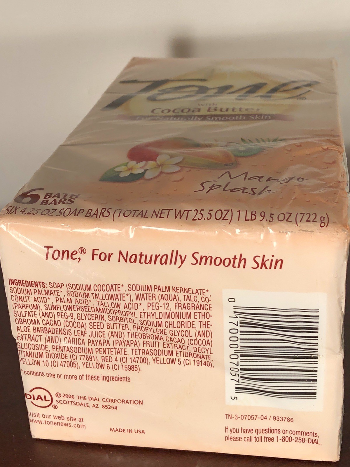 Tone Bath Bar Soap Cocoa Butter Mango Splash 6-Pack 4.25 Oz Made USA