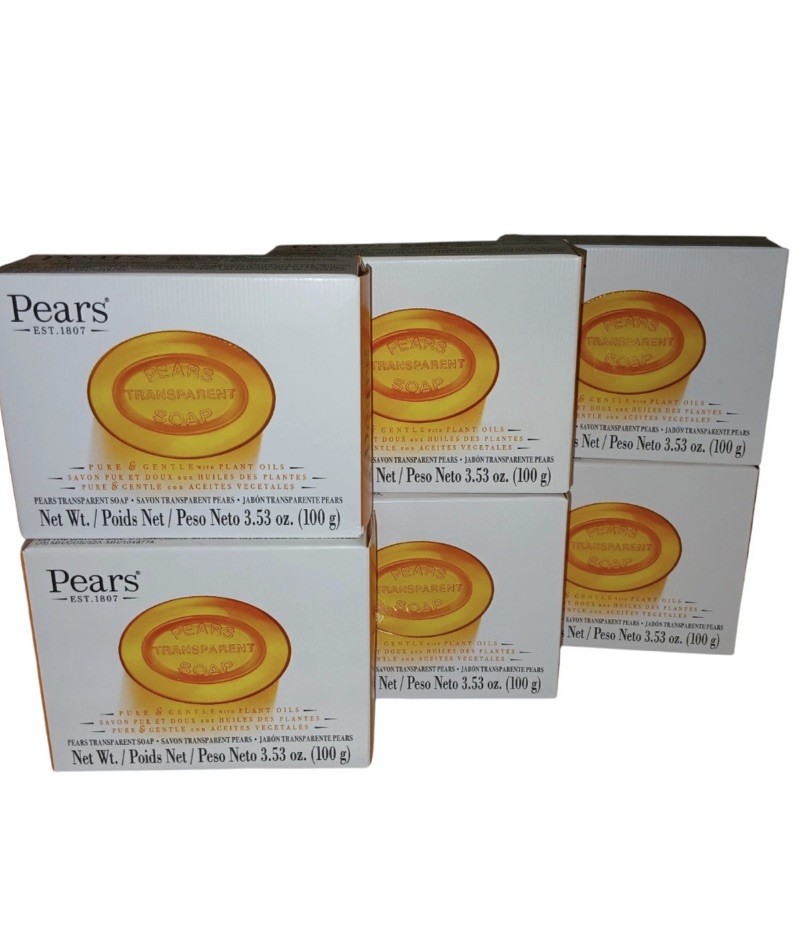 6 bars Pears Pure and Gentle Soap with Natural Oils 3.53 oz Bar Soap