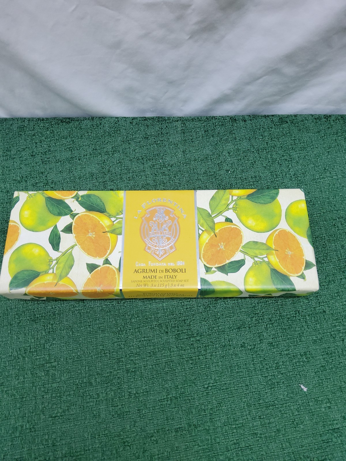 La Florentina Agrumi di Boboli Citrus Sculpted Soap Sealed 3x115G Made in Italy