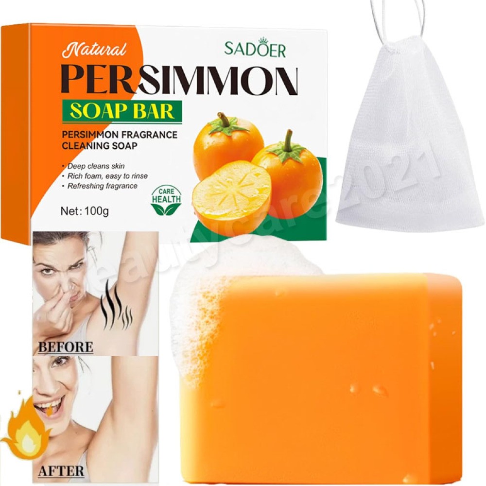 20x Persimmon Soap Bar for Body Odor Control, Organic Eliminating Odor Wash Soap