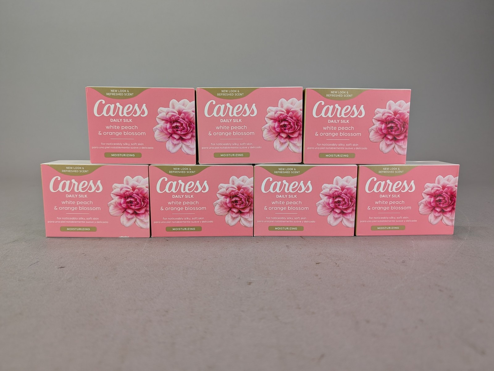 Caress Daily Silk White Peach & Orange Blossom 3.75oz Bar Soap Lot of 7