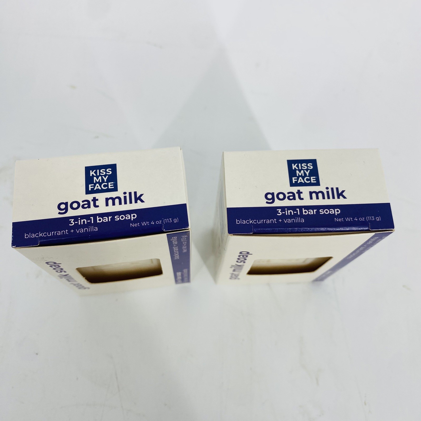 2 Pack Kiss My Face Goat Milk Soap Probiotic Shea Butter Black Currant Vanilla