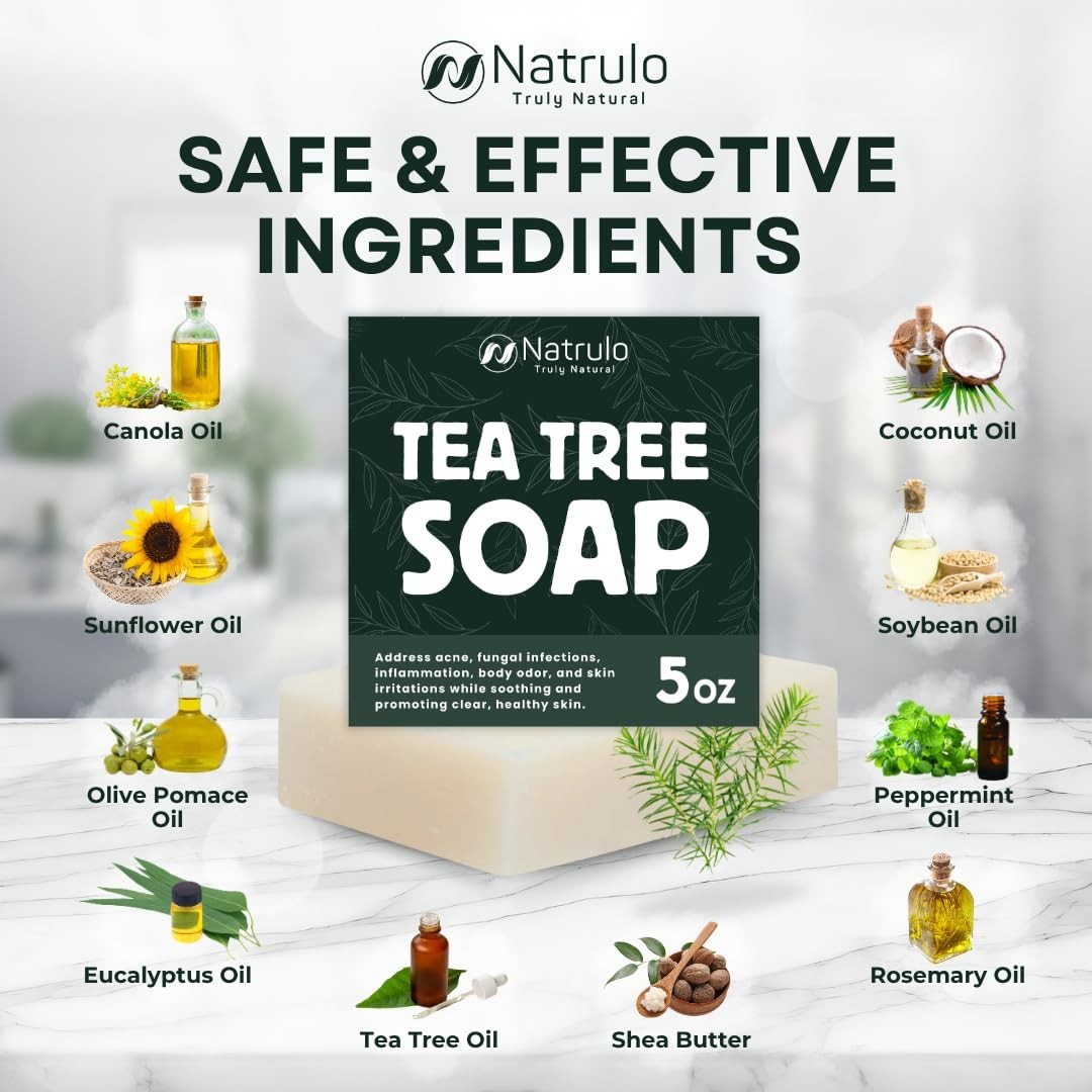 Revitalizing Skin Care with Tea Tree Soap Bar – Helps Prevent Breakouts – 5 Oz