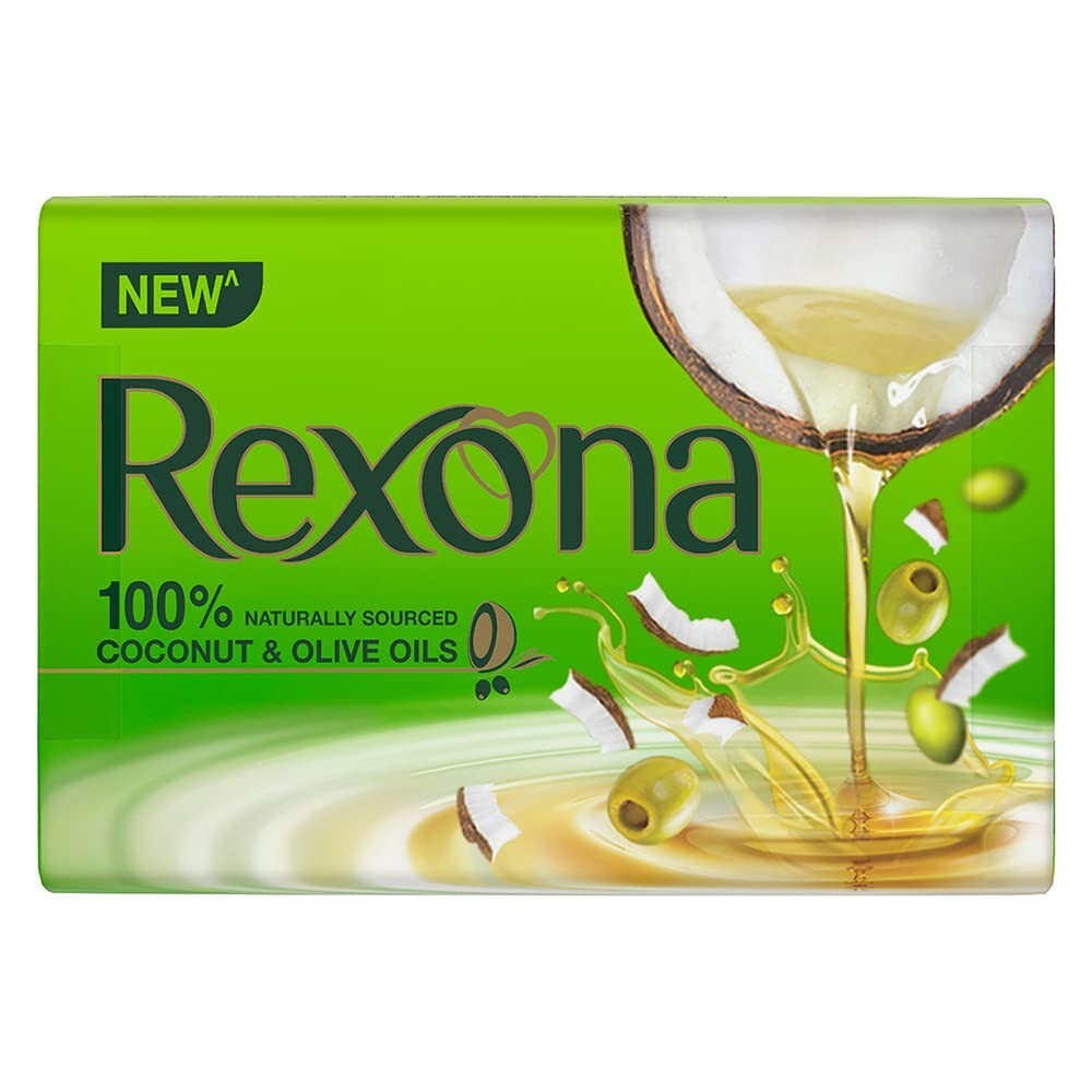 Rexona Silky Soft Skin Soap Bar With Coconut & Olive Oils 100Gram,pack of 3,