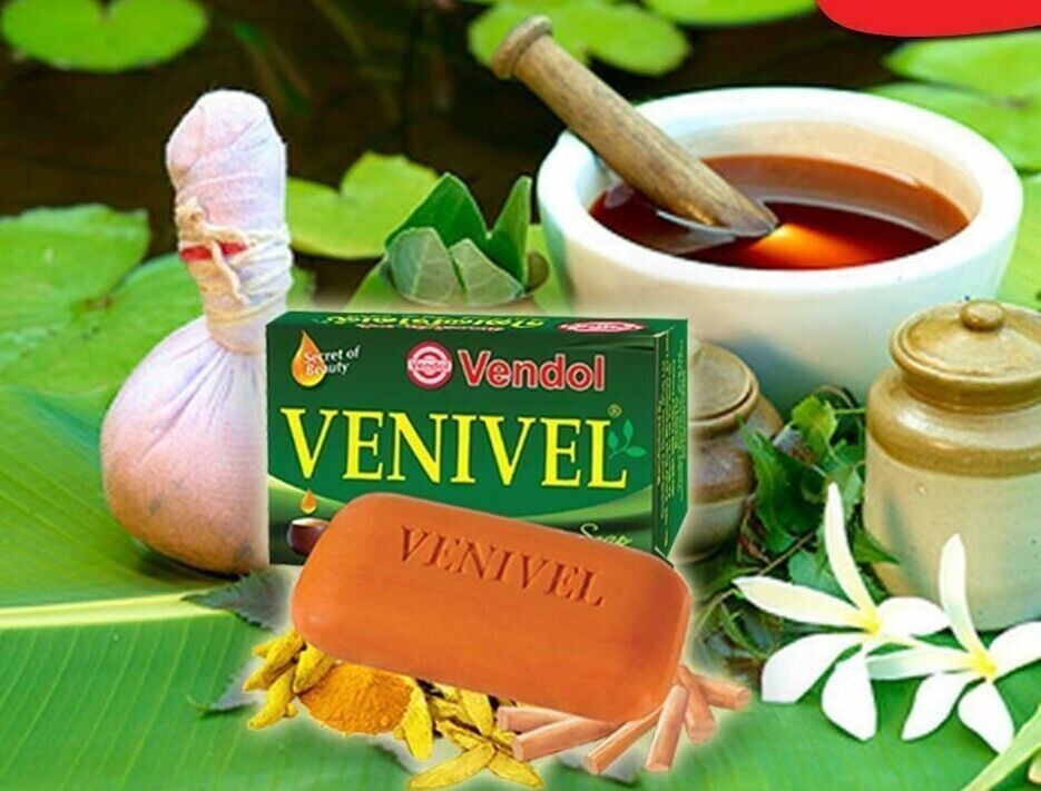 80g VENIVEL SOAP Herbal Ayurveda Beauty for Gold Skin Pure Natural from SriLanka