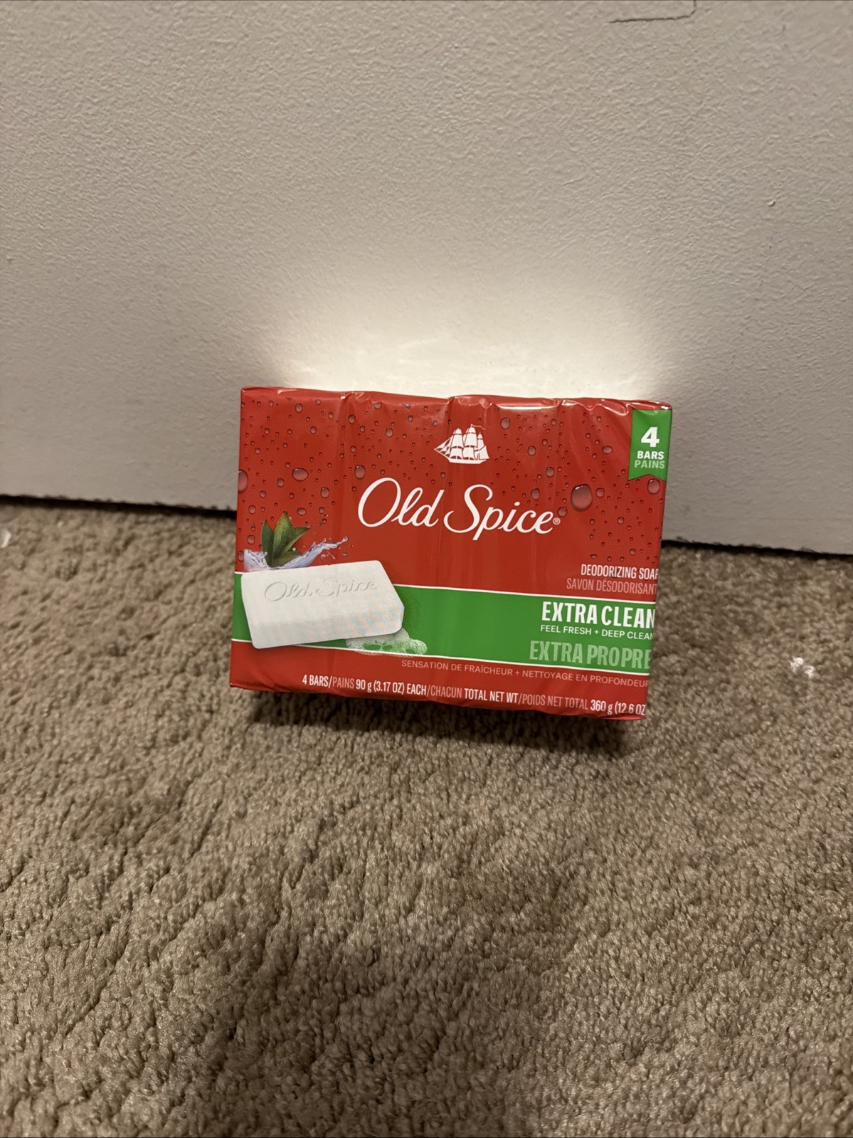 Old Spice Deodorizing Bar Soap Extra Clean Fresh & Deep Clean 3.17 oz. 4 Bars