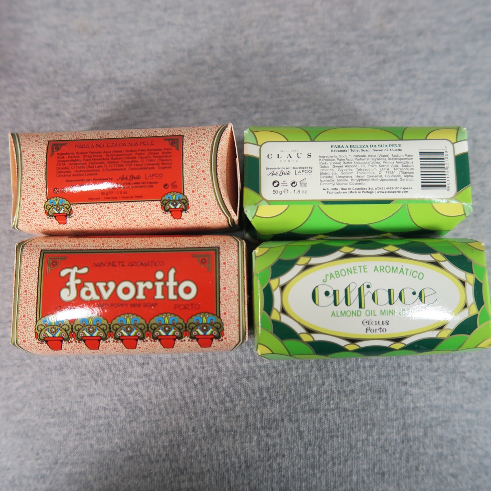 Claus Porto Favorito & Alface Soap Bars – Bath Soaps – 1.8oz/50g Each