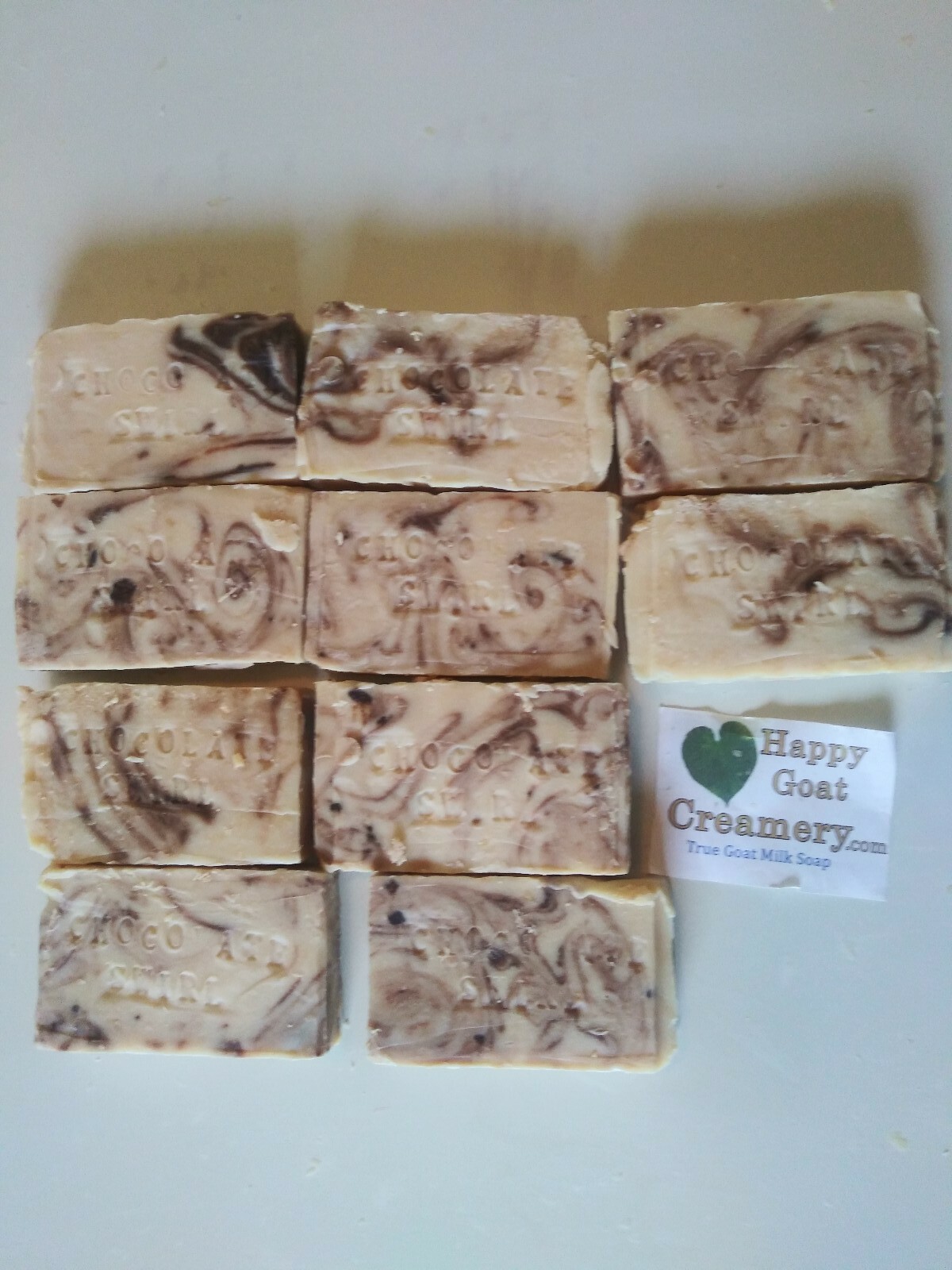 CHOCOLATE SWIRL COCOA BUTTER GOAT MILK SOAP HAPPY GOAT CREAMERY FOOD GRADE CHEAP