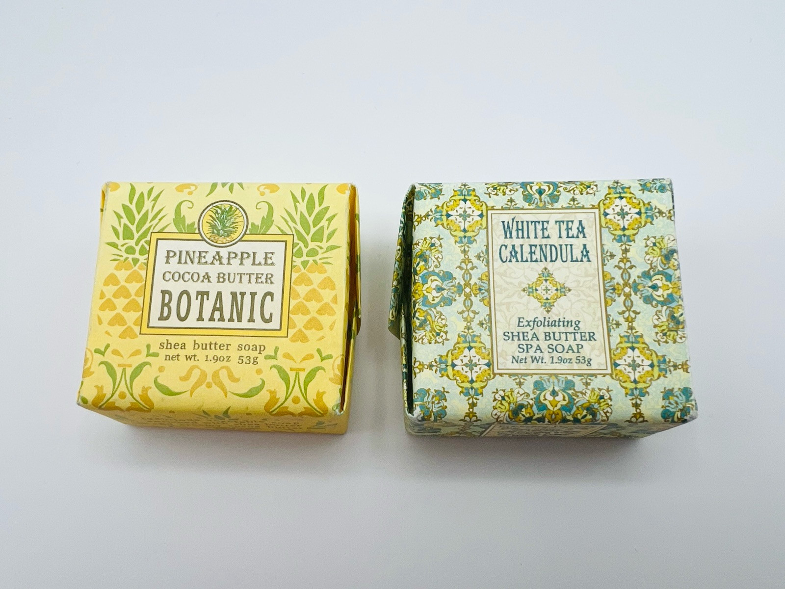 2 x Greenwich Bay Trading Co. Soap 1.9oz White Tea Calendula / Pineapple Cocoa